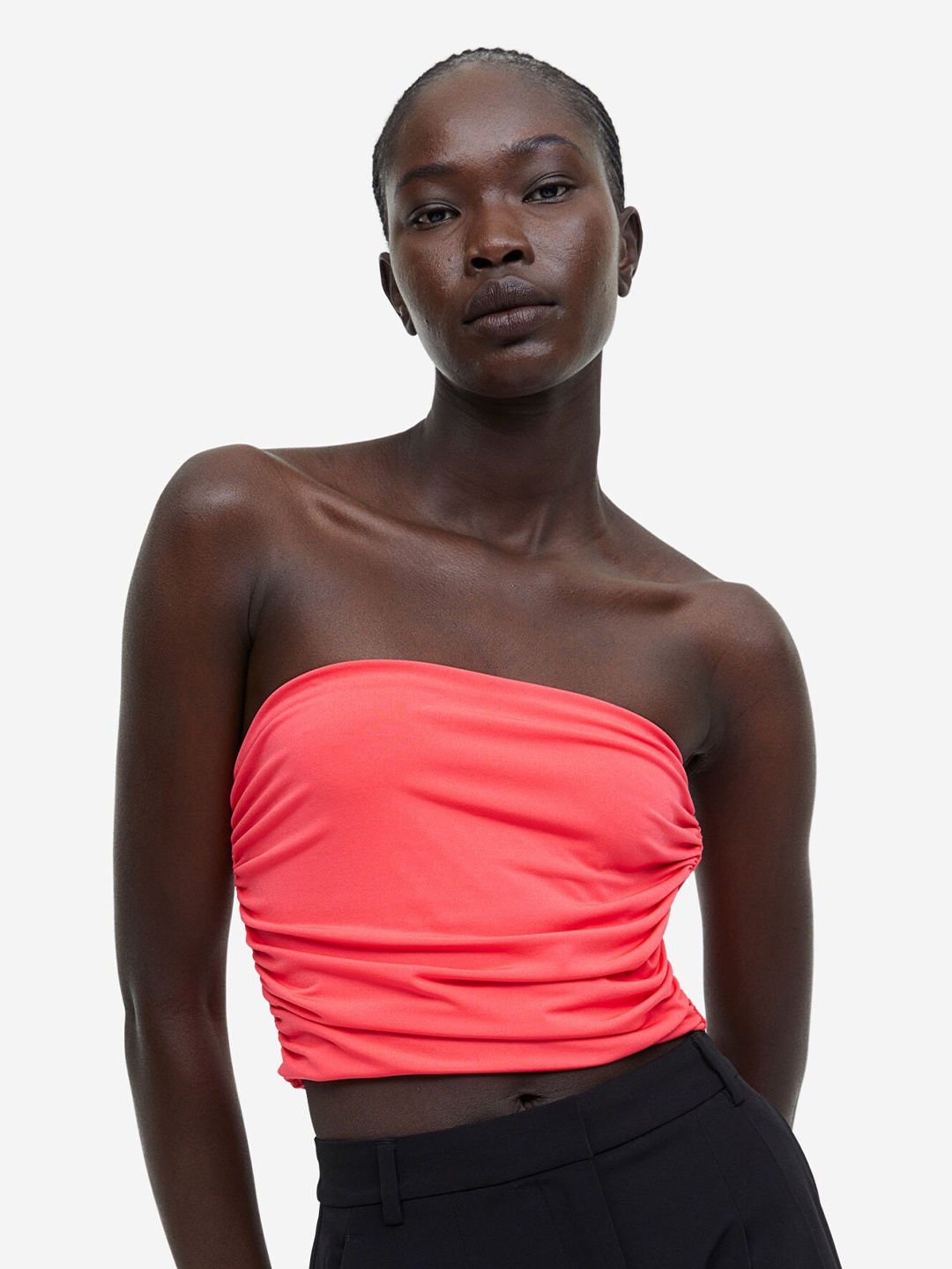

H&M Draped Tube Top, Pink