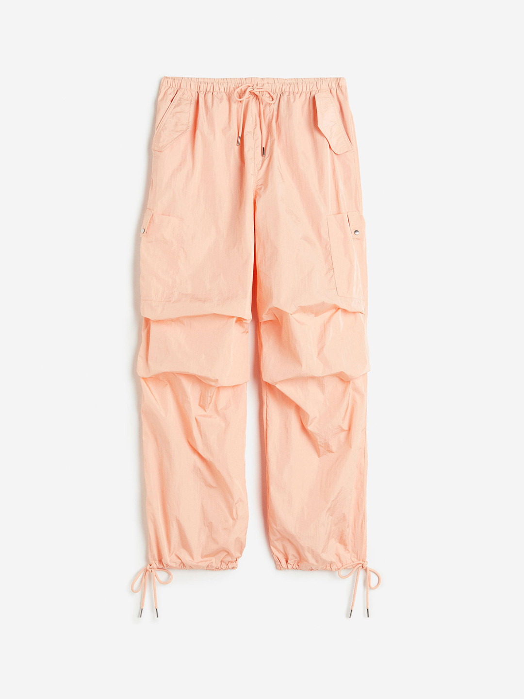 

H&M Women Nylon Parachute Trousers, Peach