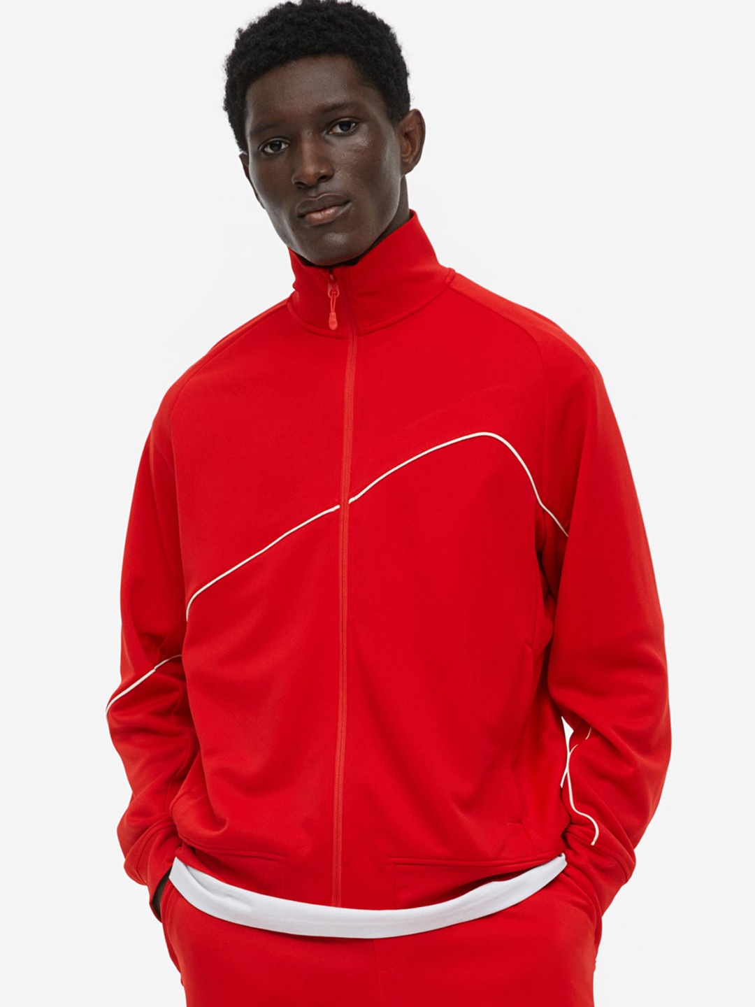 

H&M Men DryMove Tennis Track Jacket, Red