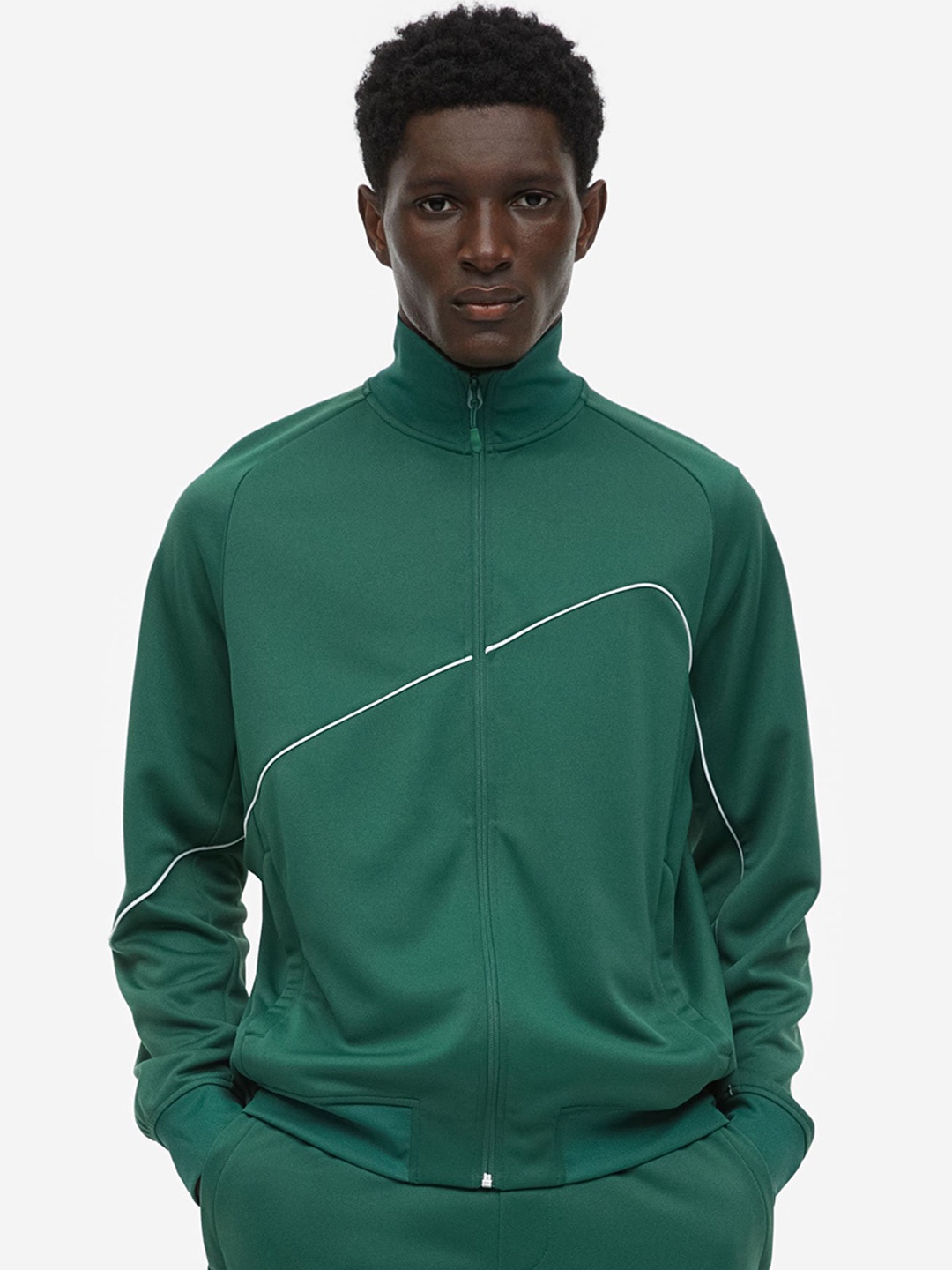 

H&M Men DryMove Tennis Track Jacket, Green