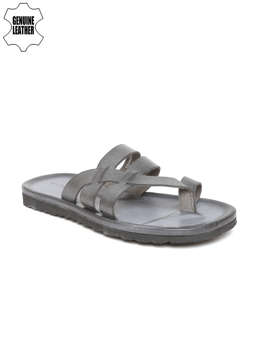 

Ruosh Men Grey Leather Sandals