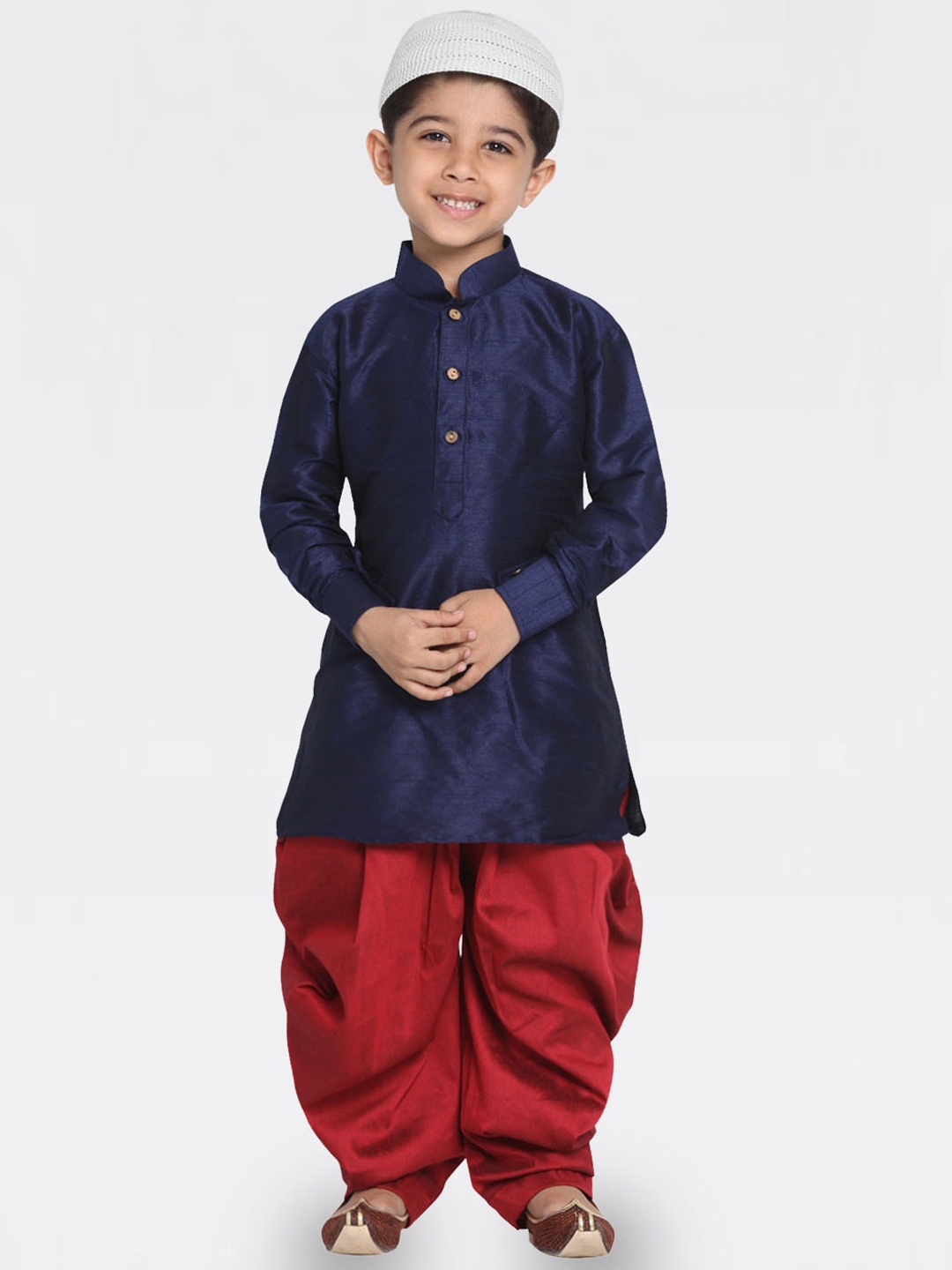 

JBN Creation Boys Mandarin Collar Kurta With Dhoti Pants, Blue