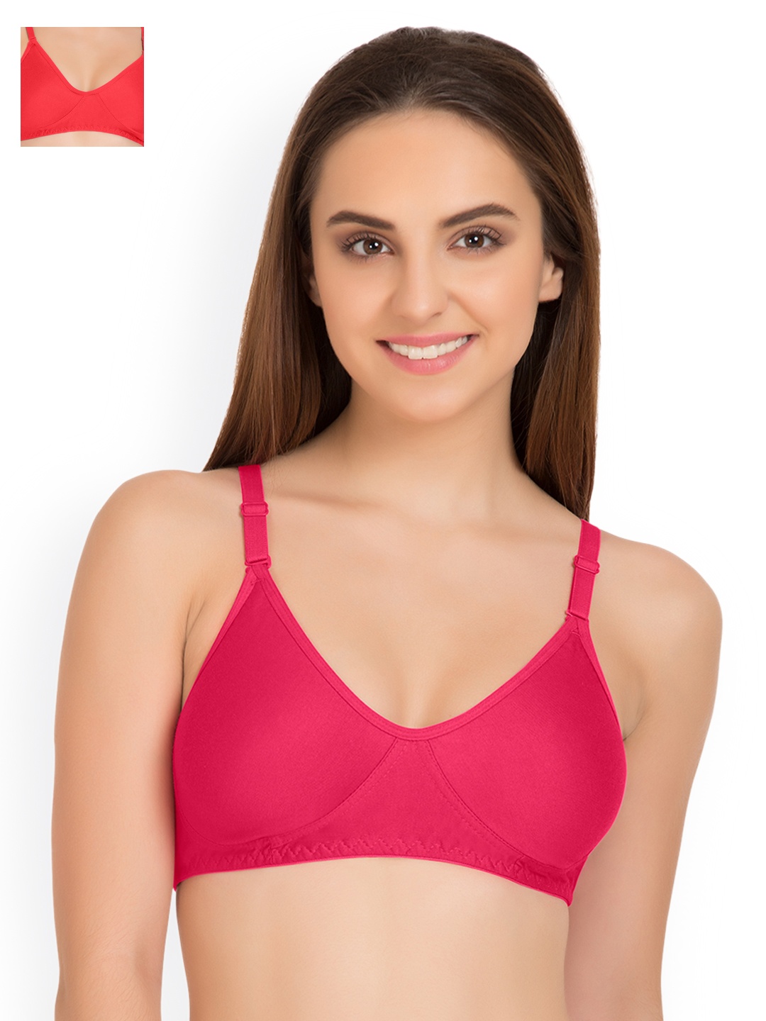 

Tweens Pack of 2 Full-Coverage T-shirt Bras TW285, Pink