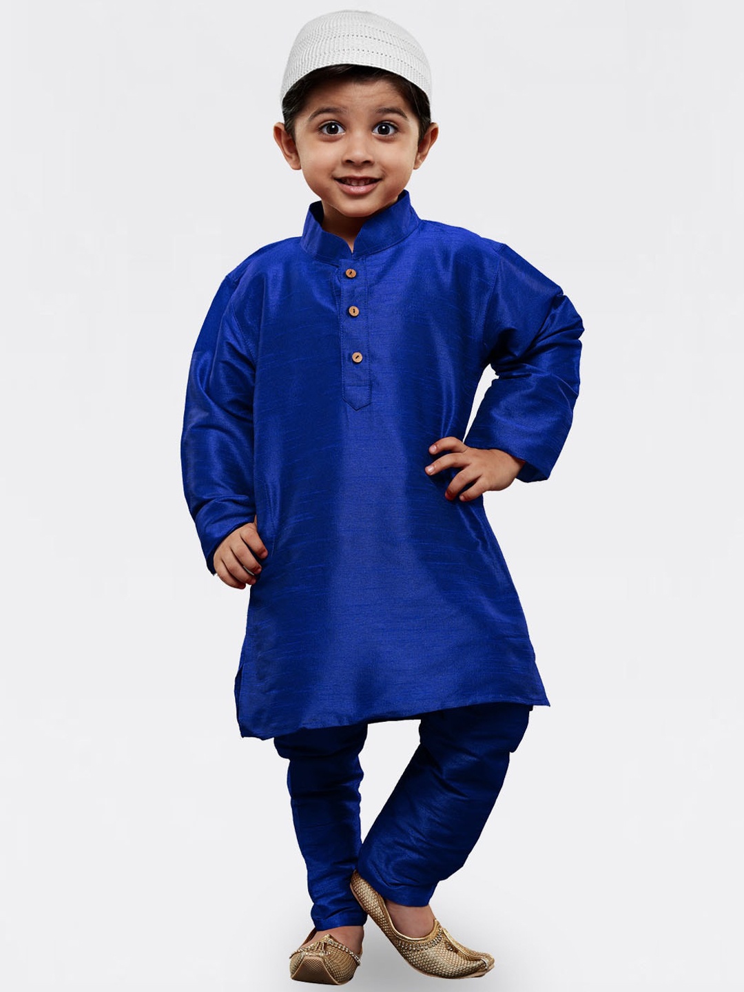 

JBN Creation Boys Mandarin Collar Kurta With Pyjamas, Blue