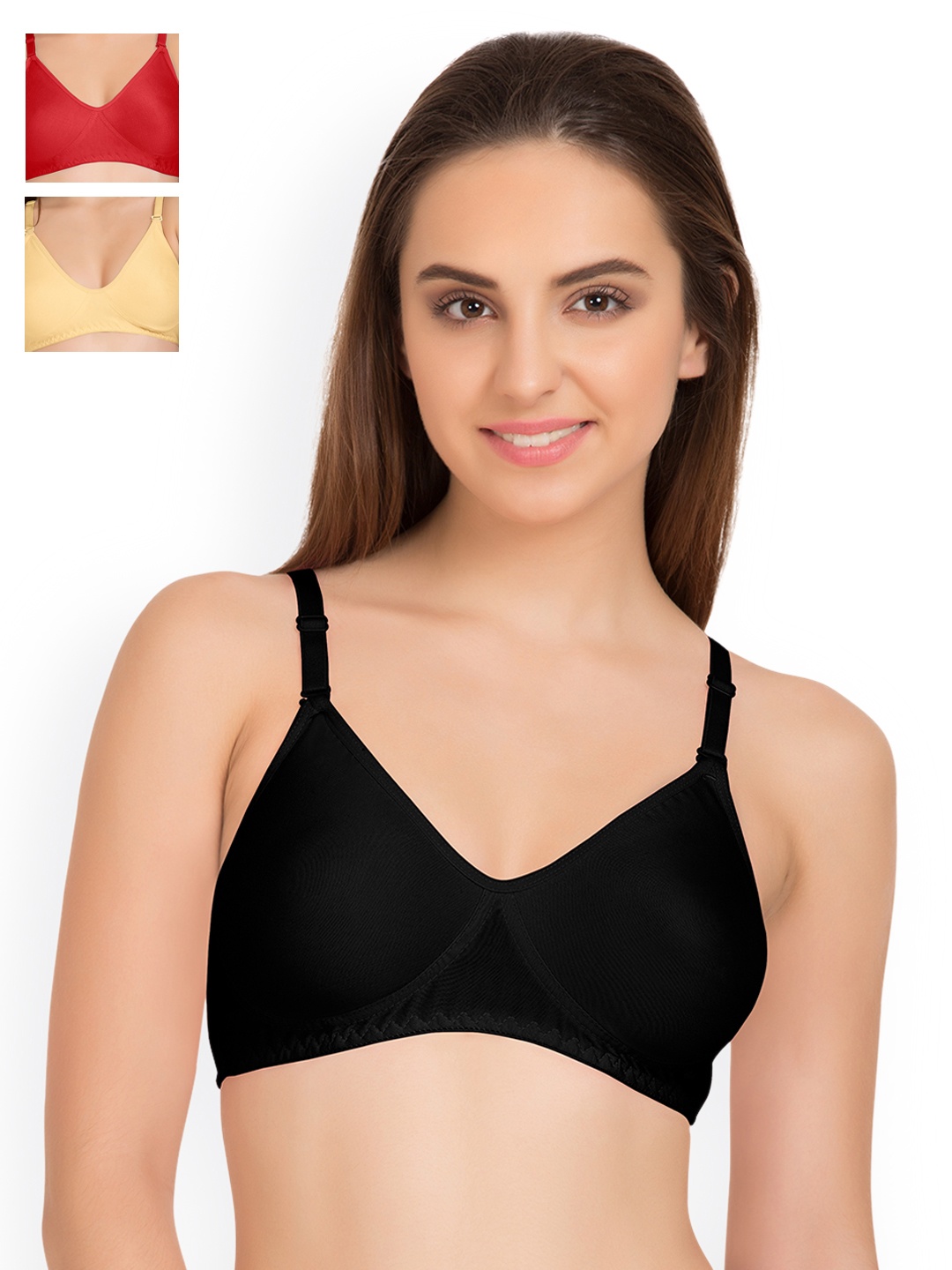 

Tweens Pack of 3 Full Coverage T-shirt Bras TW285, Black