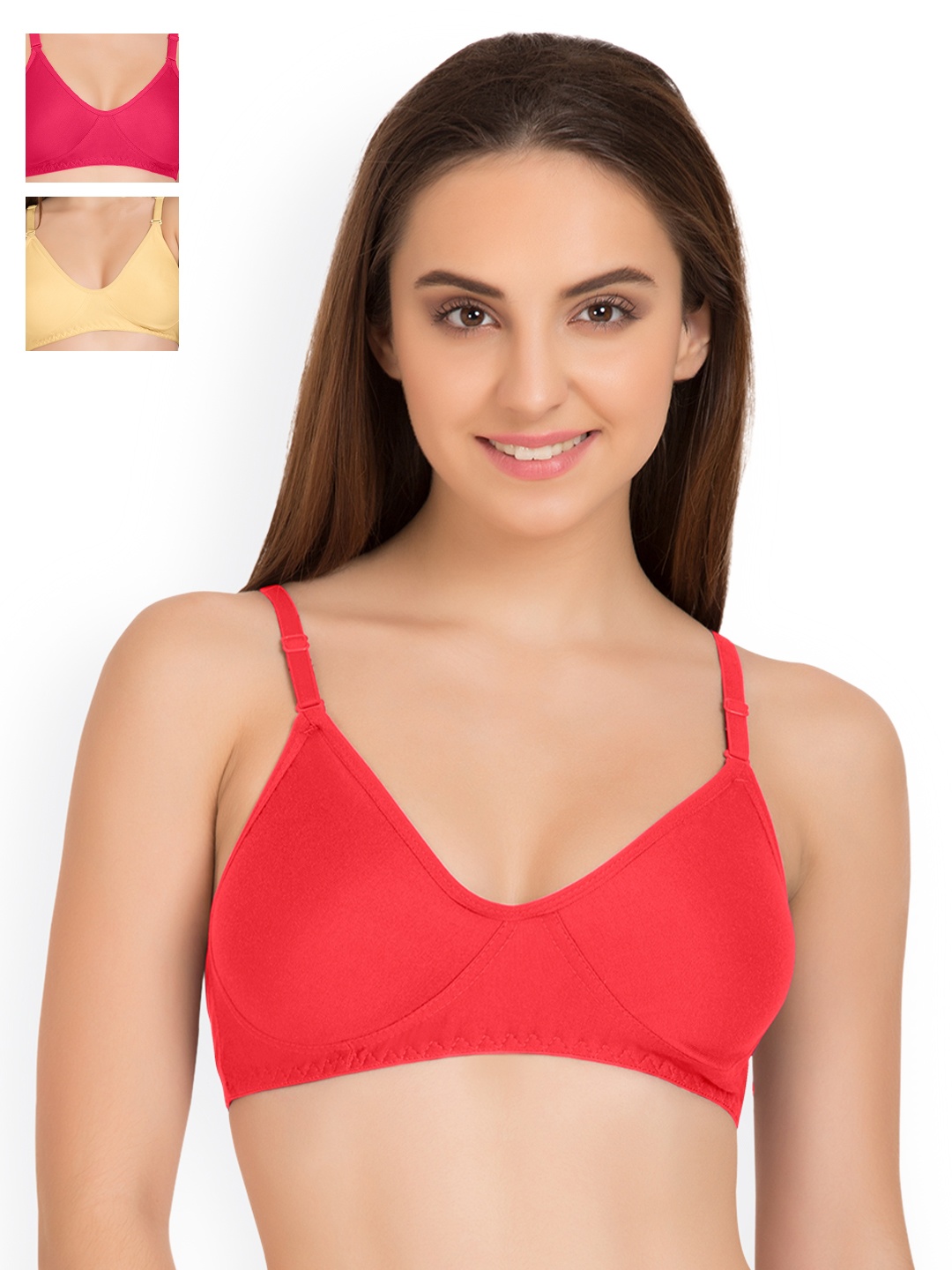 

Tweens Pack of 3 Full Coverage T-shirt Bras TW285, Coral