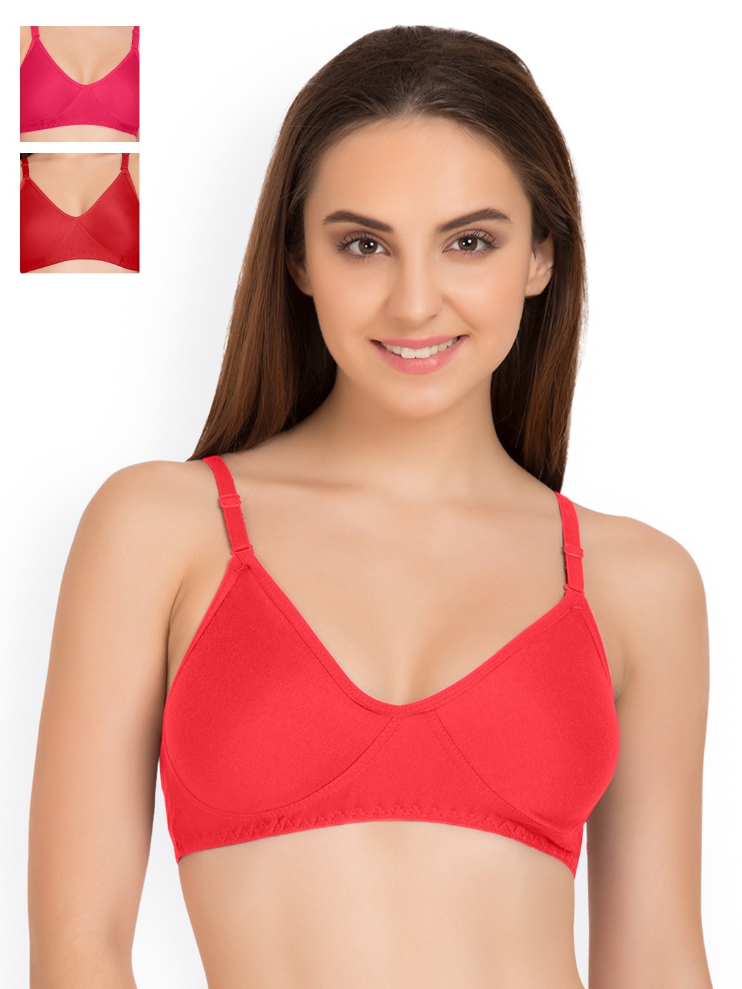 Tweens Pack of 3 Full Coverage T-shirt Bras TW285, Pink