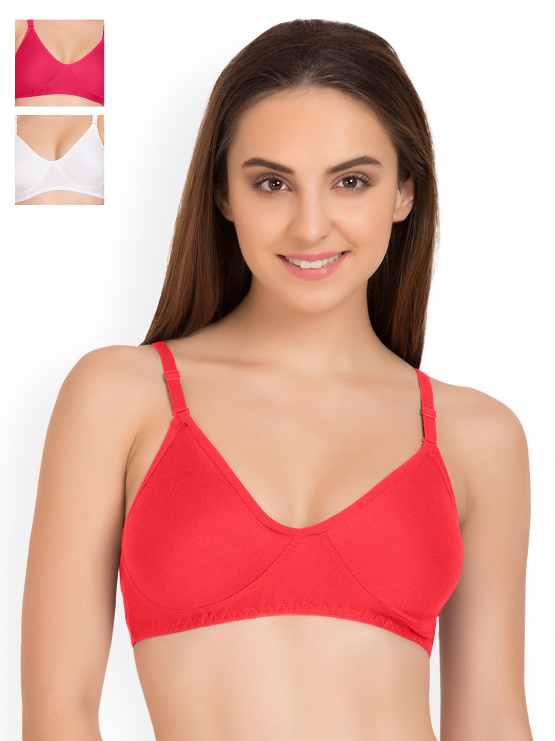 

Tweens Pack of 3 Full Coverage T-shirt Bras TW285, Pink