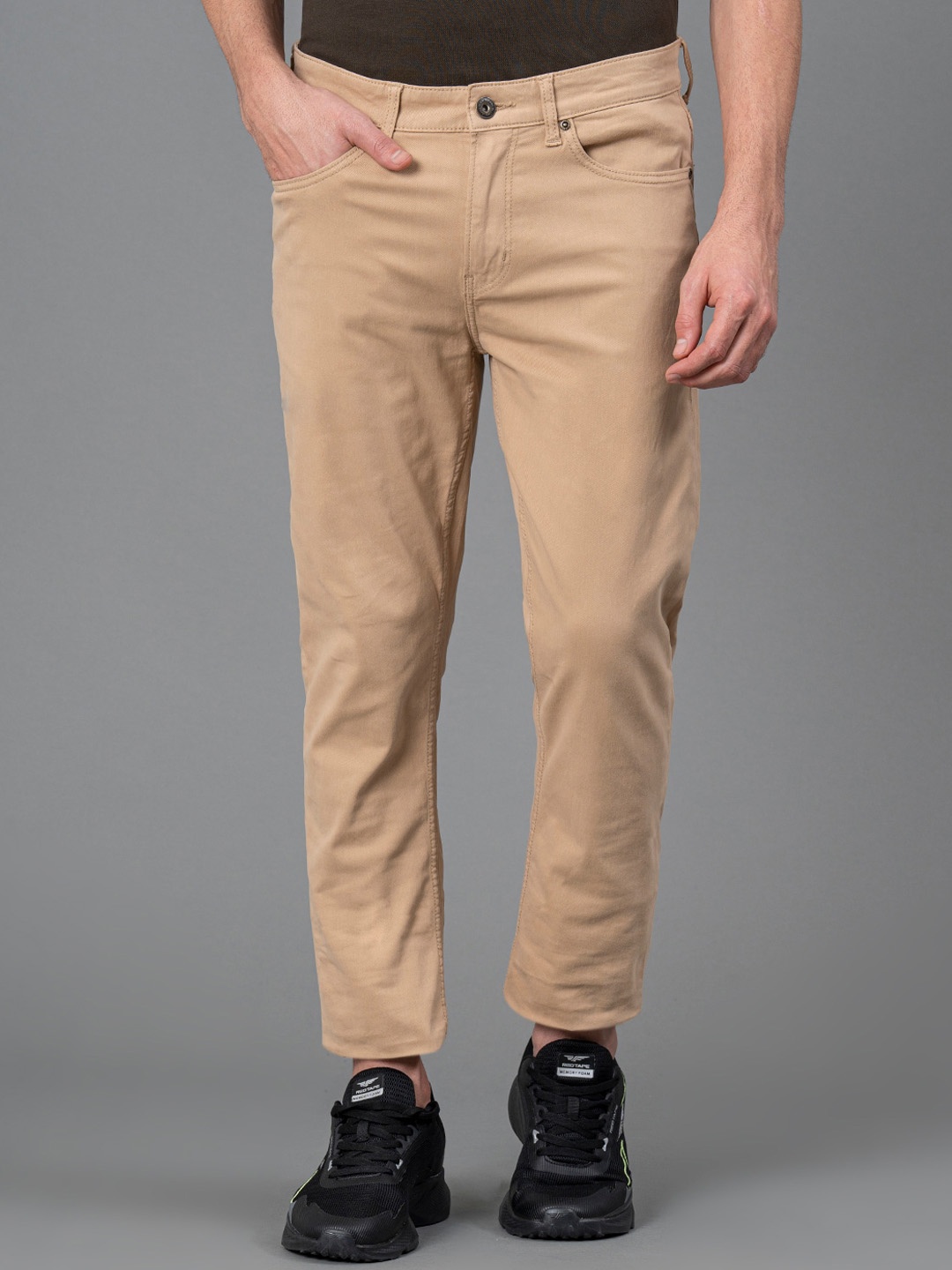 

Red Tape Men Skinny Fit Mid-Rise Stretchable Jeans, Beige