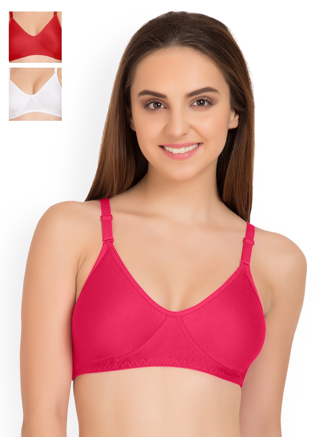 

Tweens Pack of 3 Full Coverage T-shirt Bras TW285, Pink