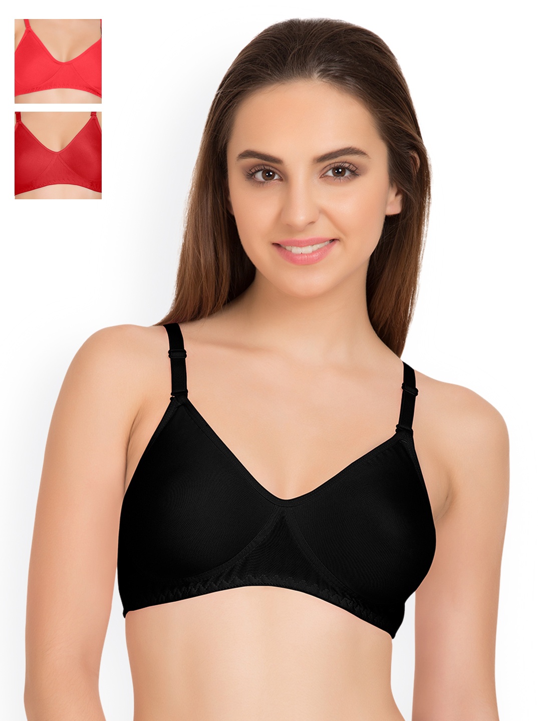 

Tweens Pack of 3 Full Coverage T-shirt Bras TW285, Red