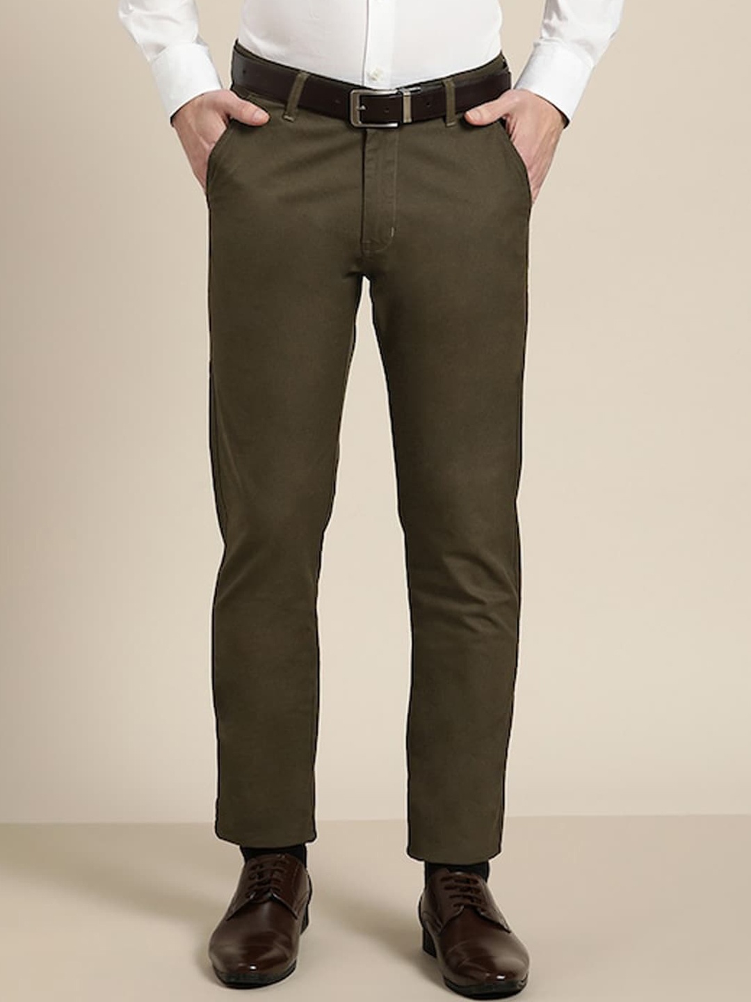 

Hancock Men Tailored Slim Fit Trousers, Green