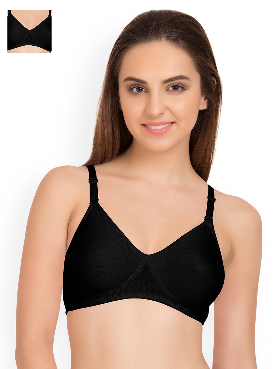 

Tweens Pack of 2 Black Full-Coverage T-shirt Bras TW285