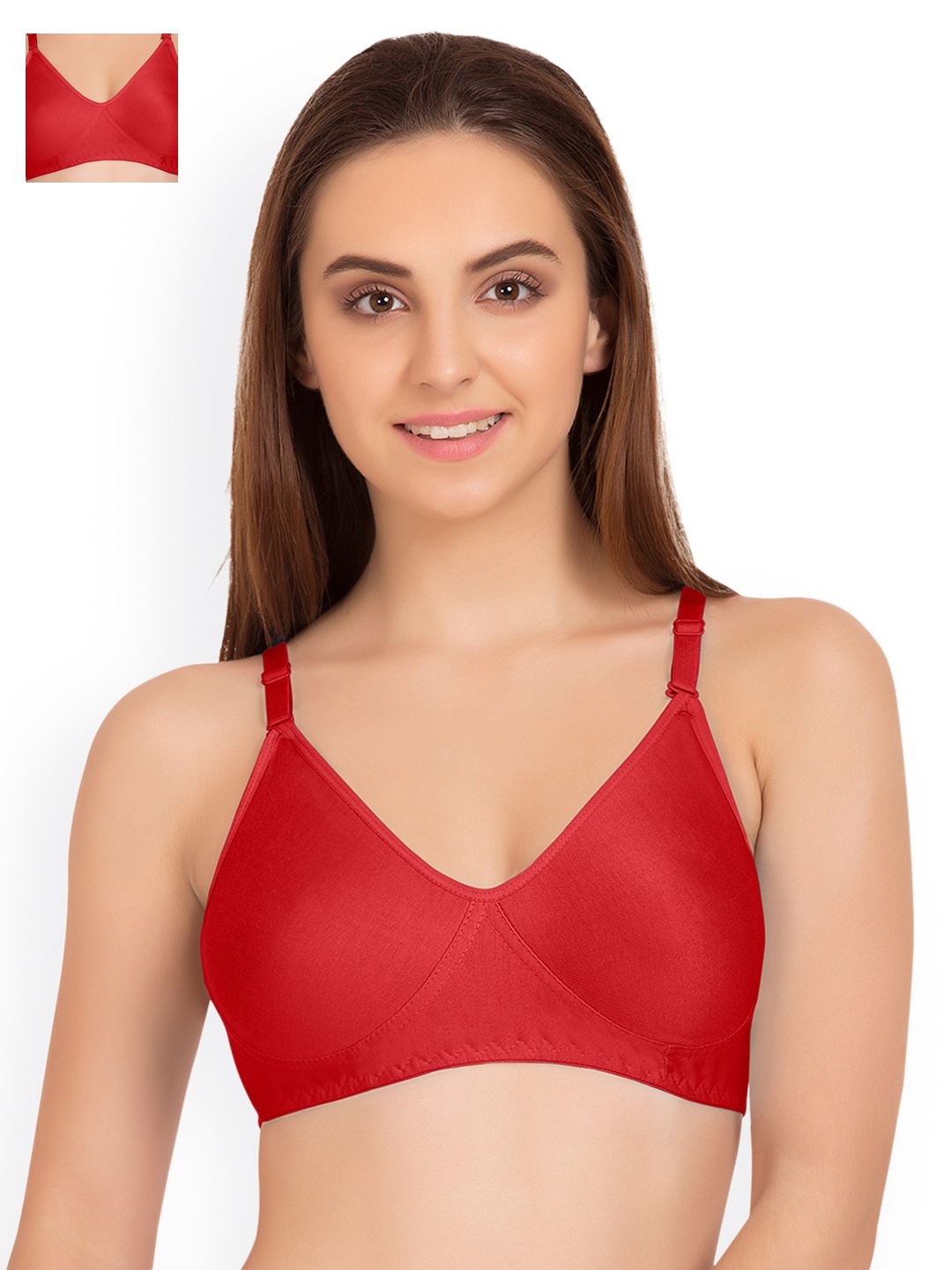 

Tweens Pack of 2 Red Full-Coverage T-shirt Bras TW285