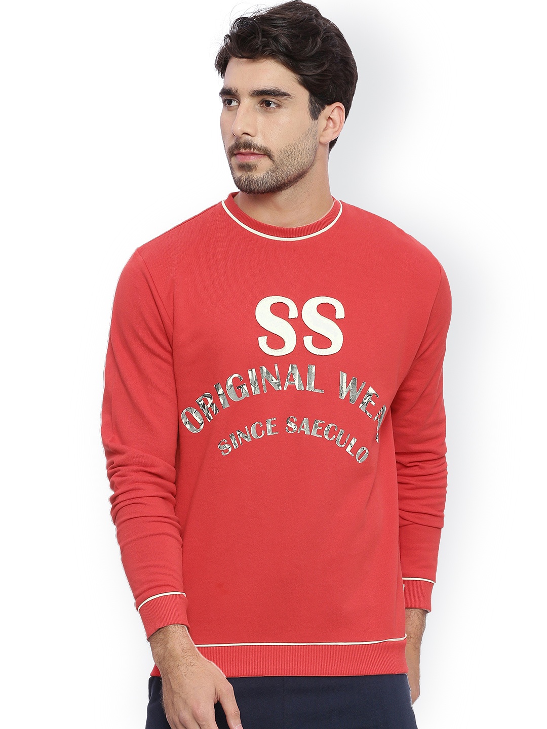 

Soul Space Men Red GOTS Certified Printed Sweatshirt