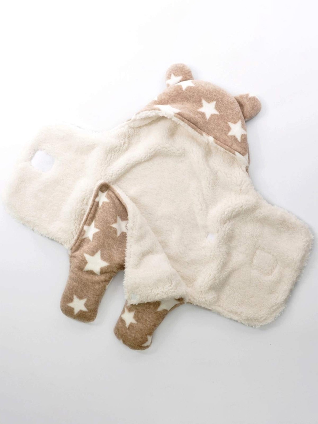 

Bajo's Bronze-Toned & Cream-Coloured Geometric Fleece 400 GSM Baby Sleeping Bag
