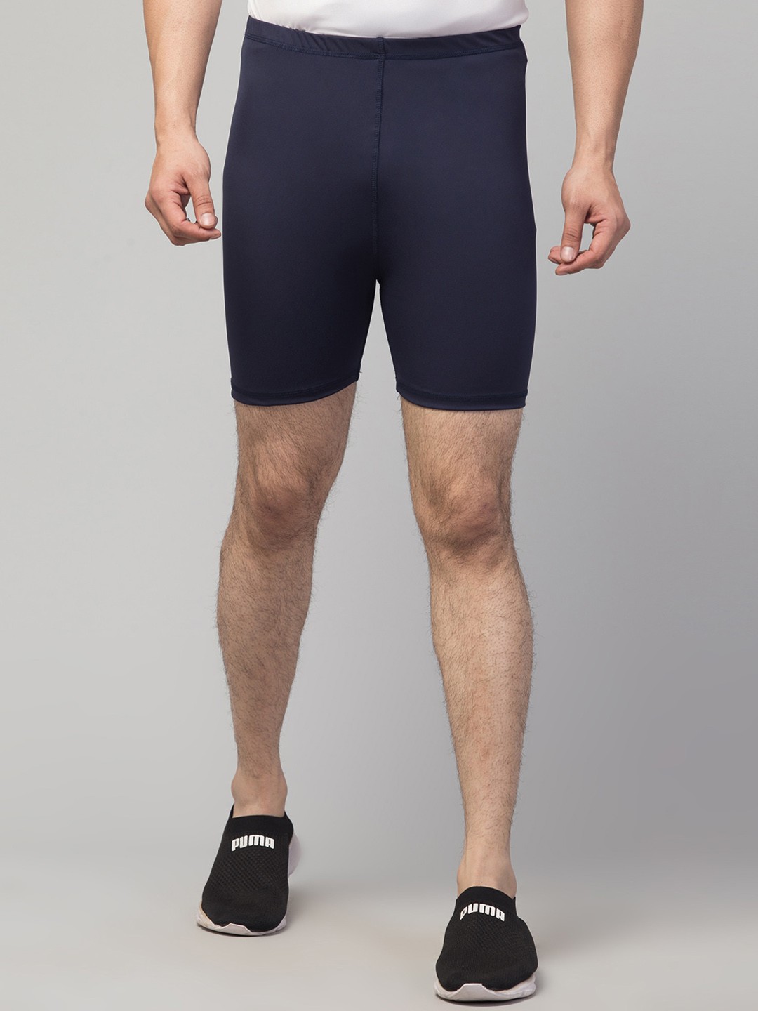

Apraa & Parma Men Skinny Fit Mid-Rise E-Dry Technology Sports Shorts, Navy blue