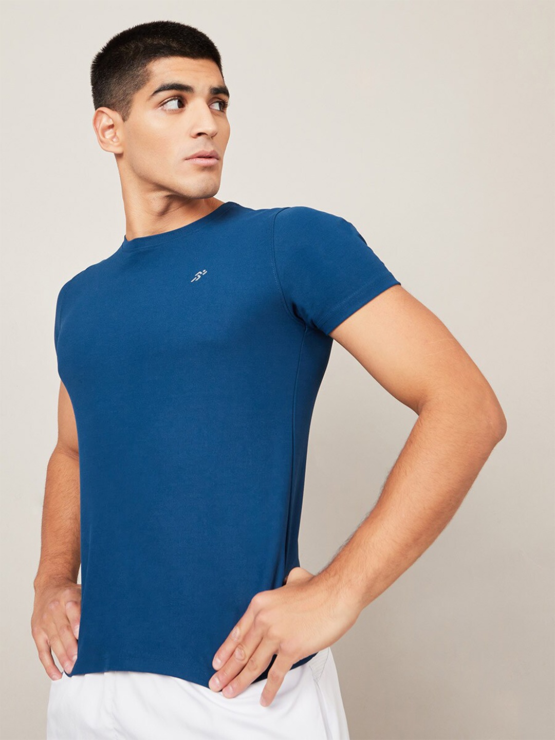 

Styli Men Regular Logo Print Active T-Shirt, Blue