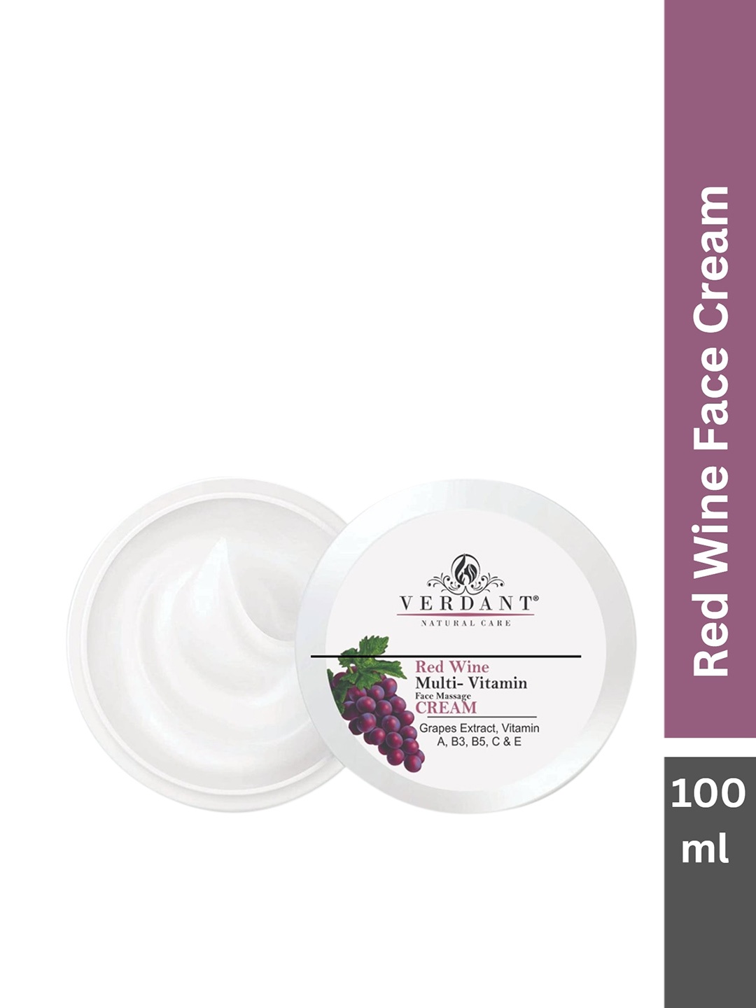 

Verdant Natural Care Brightening & Anti-Ageing Red Wine Face Cream 100ml, White