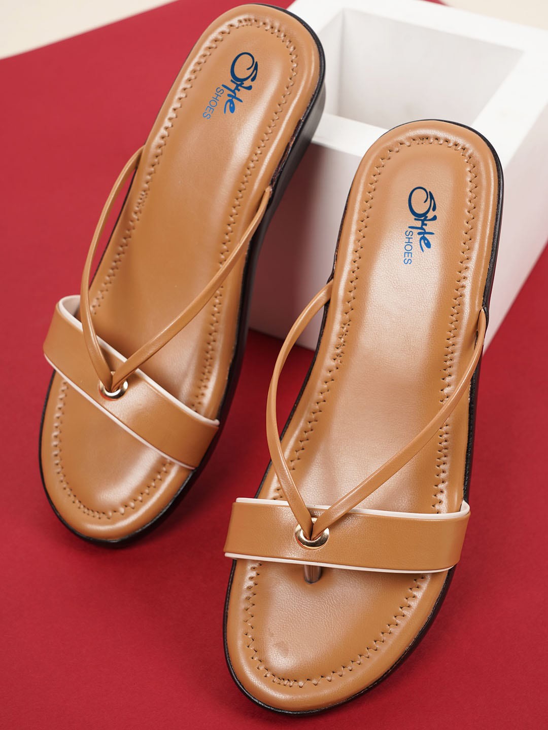

Style Shoes Strappy Comfort Heels, Beige