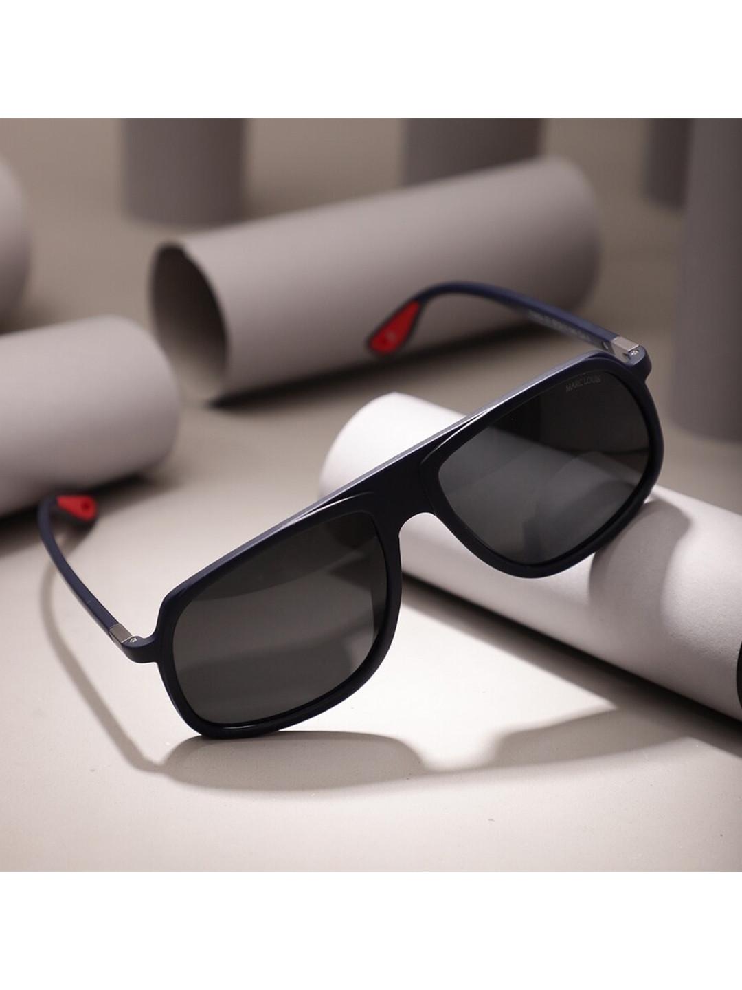 

MARC LOUIS Lens & Square Sunglasses with Polarised and UV Protected Lens ML P0052 C07, Blue
