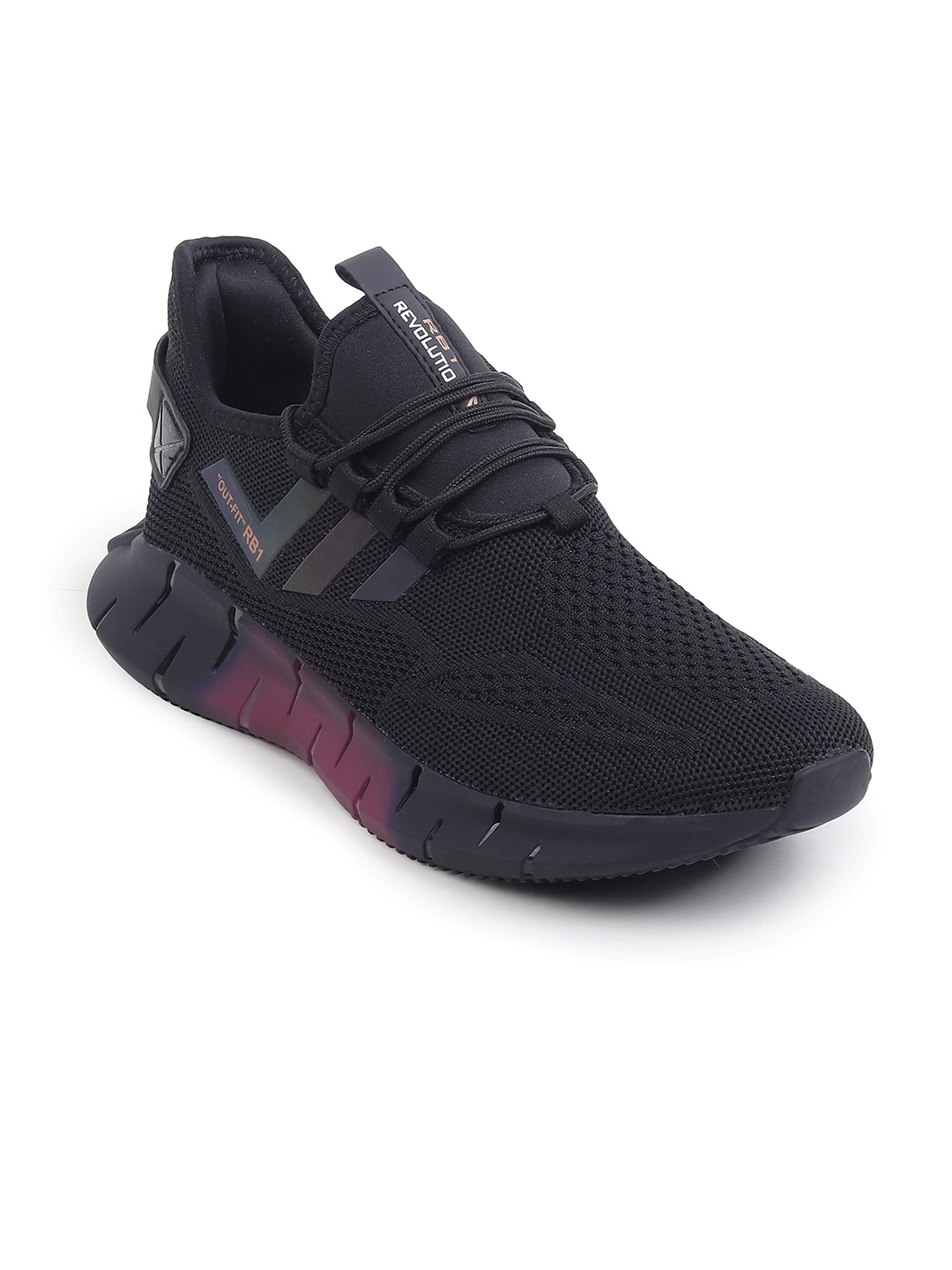

CASSIEY Men Ribbsun RB-1Mesh Running Sports Shoes, Black