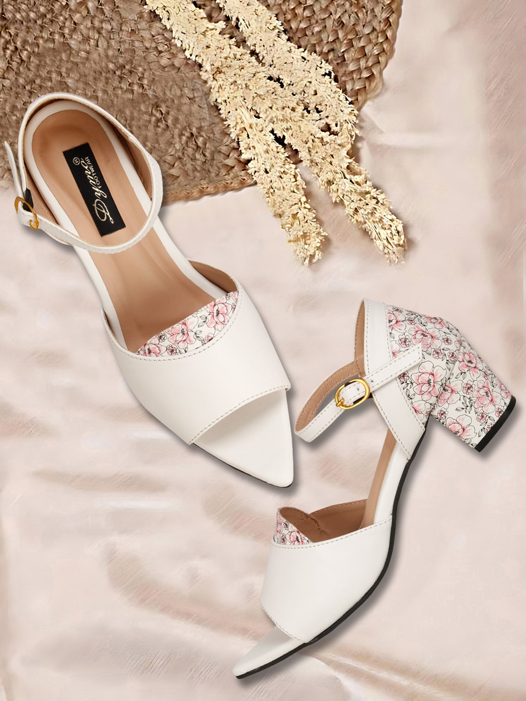 

Denill Printed Block Heels, Cream