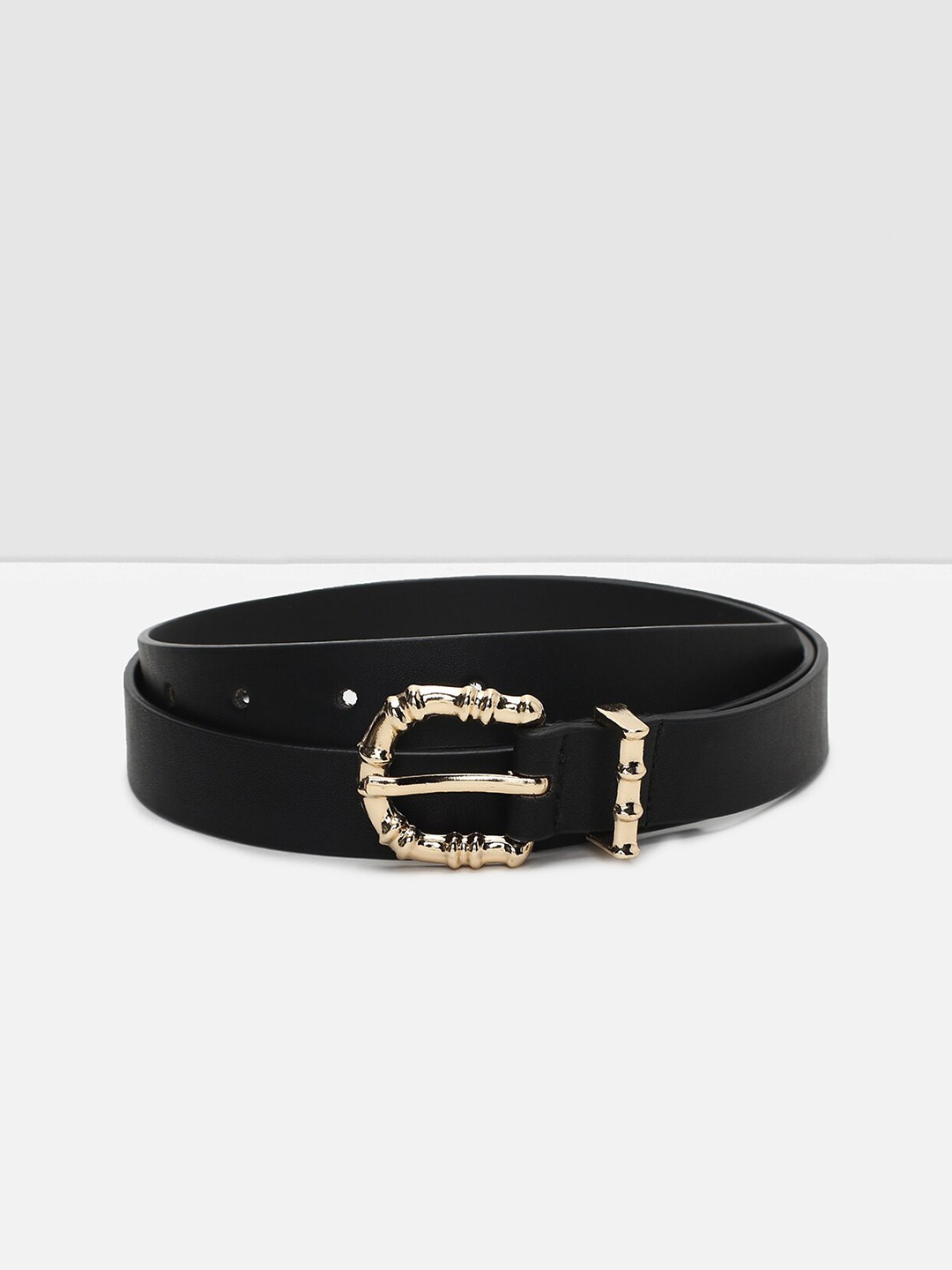 

max Women Tang Closure Casual Belt, Black