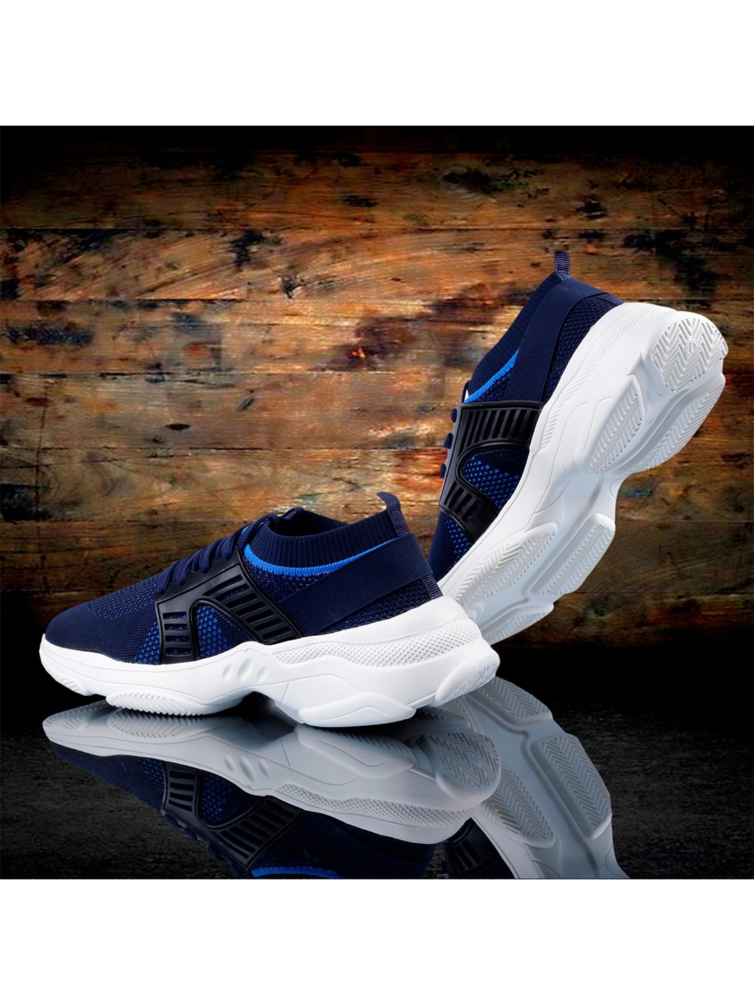 

Bxxy Men Mesh Non-Marking Running Sports Shoes, Navy blue