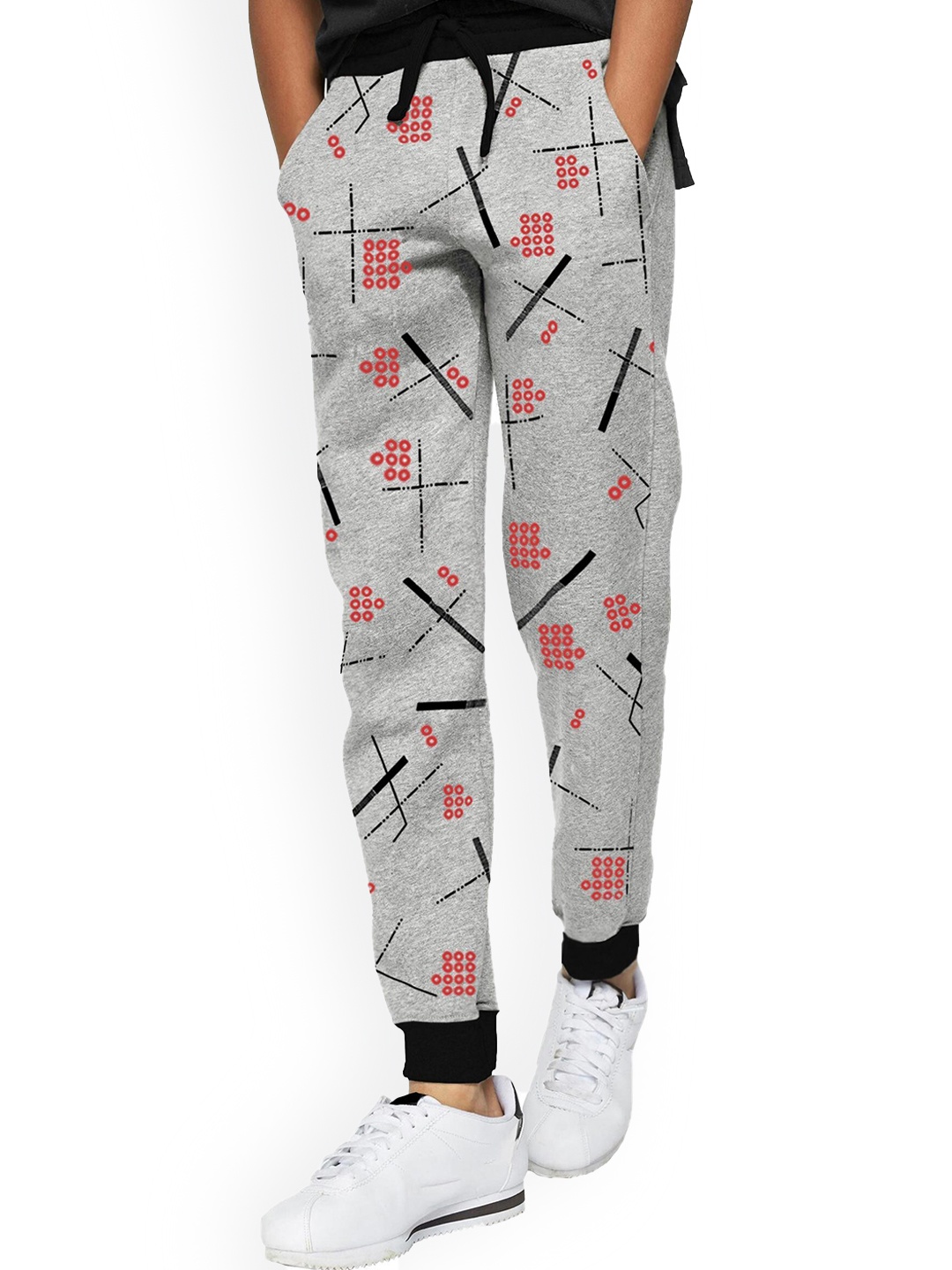 

BLIVE Boys Conversational Printed Mid Rise Cotton Joggers, Grey