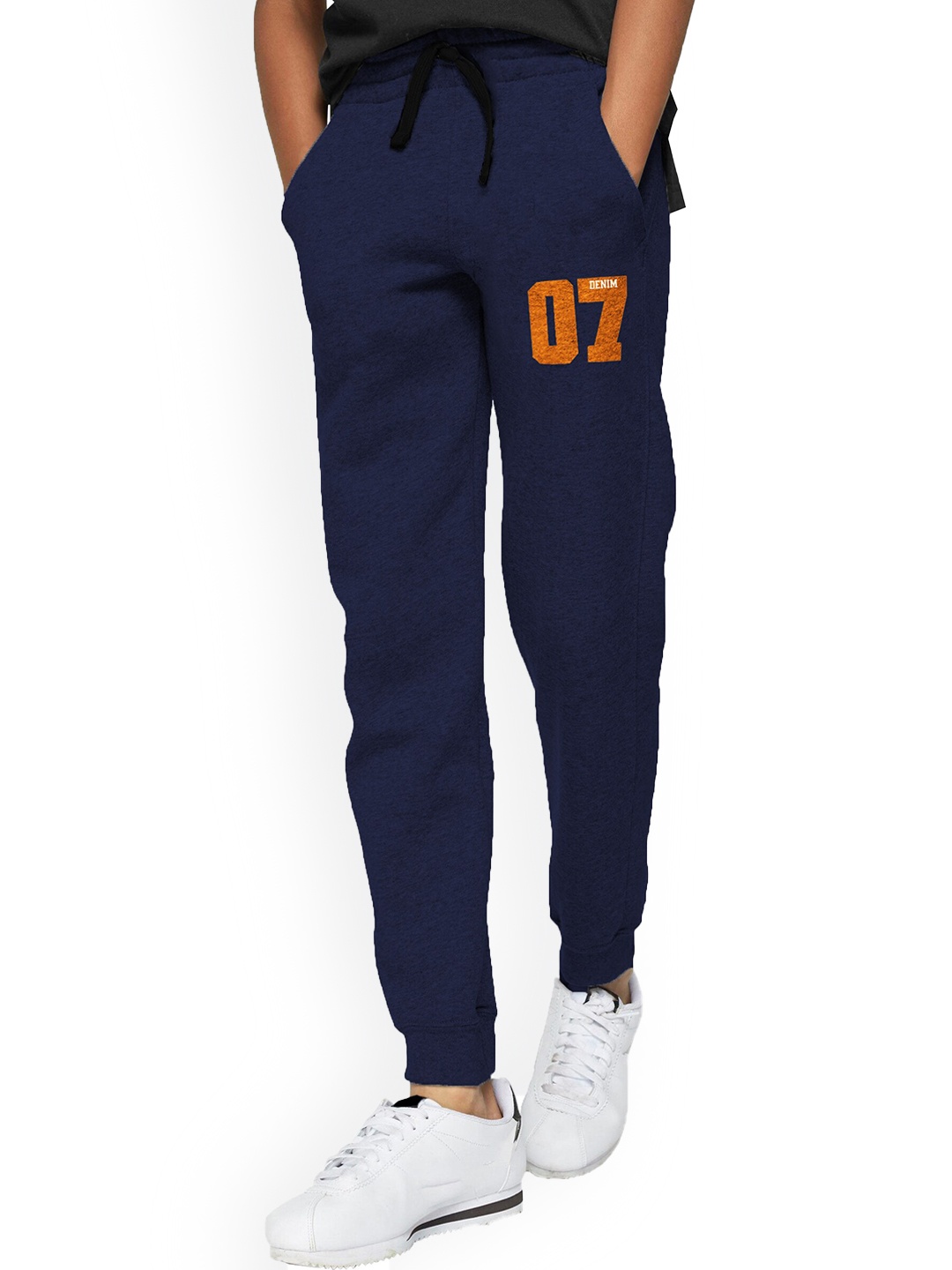 

BLIVE Boys Mid Rise Cotton Joggers, Navy blue