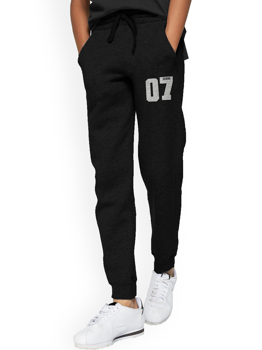 

BLIVE Boys Mid Rise Cotton Joggers, Black