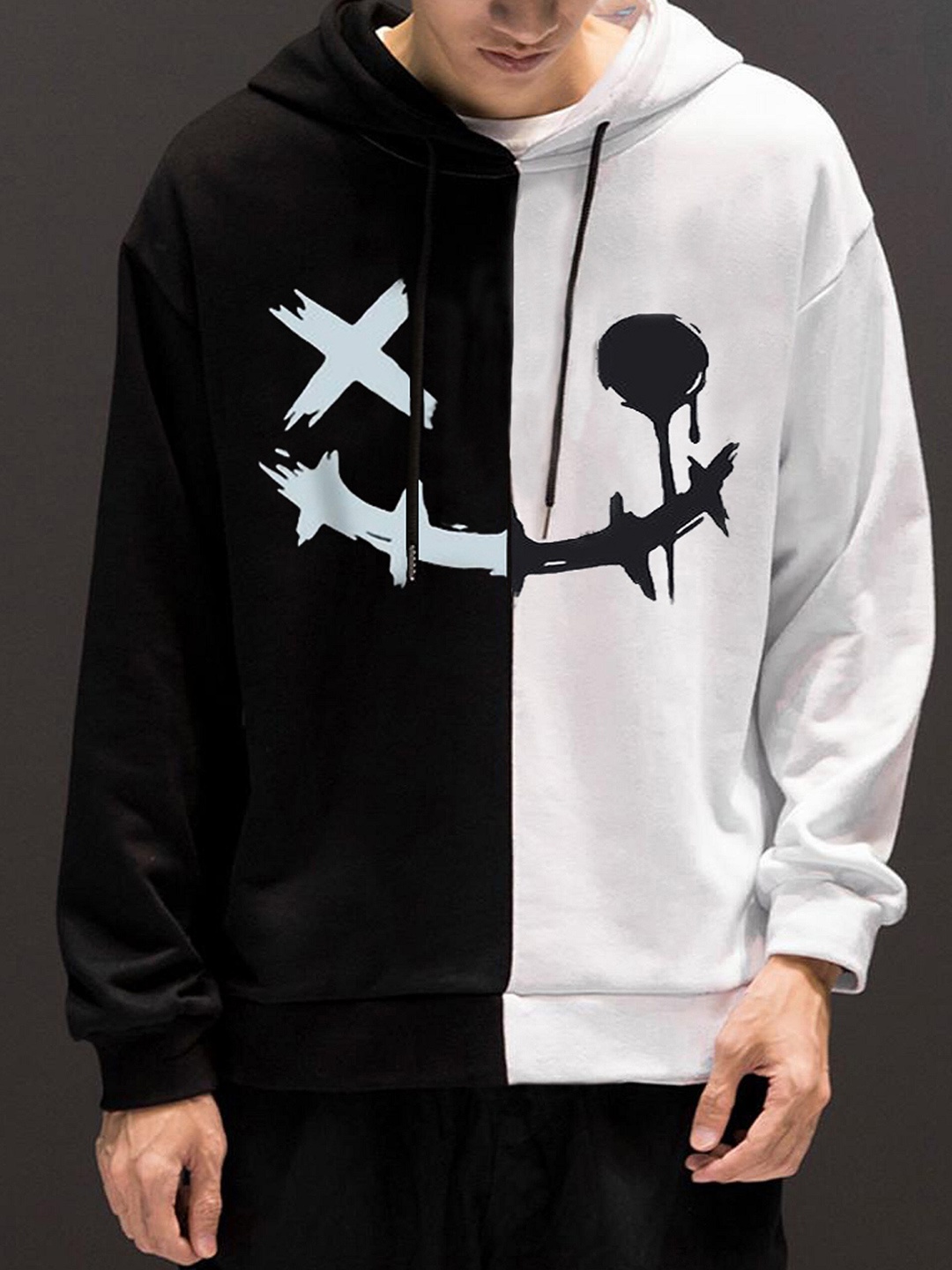 

Try This Colourblocked Monochrome Hooded Cotton T-shirt, White