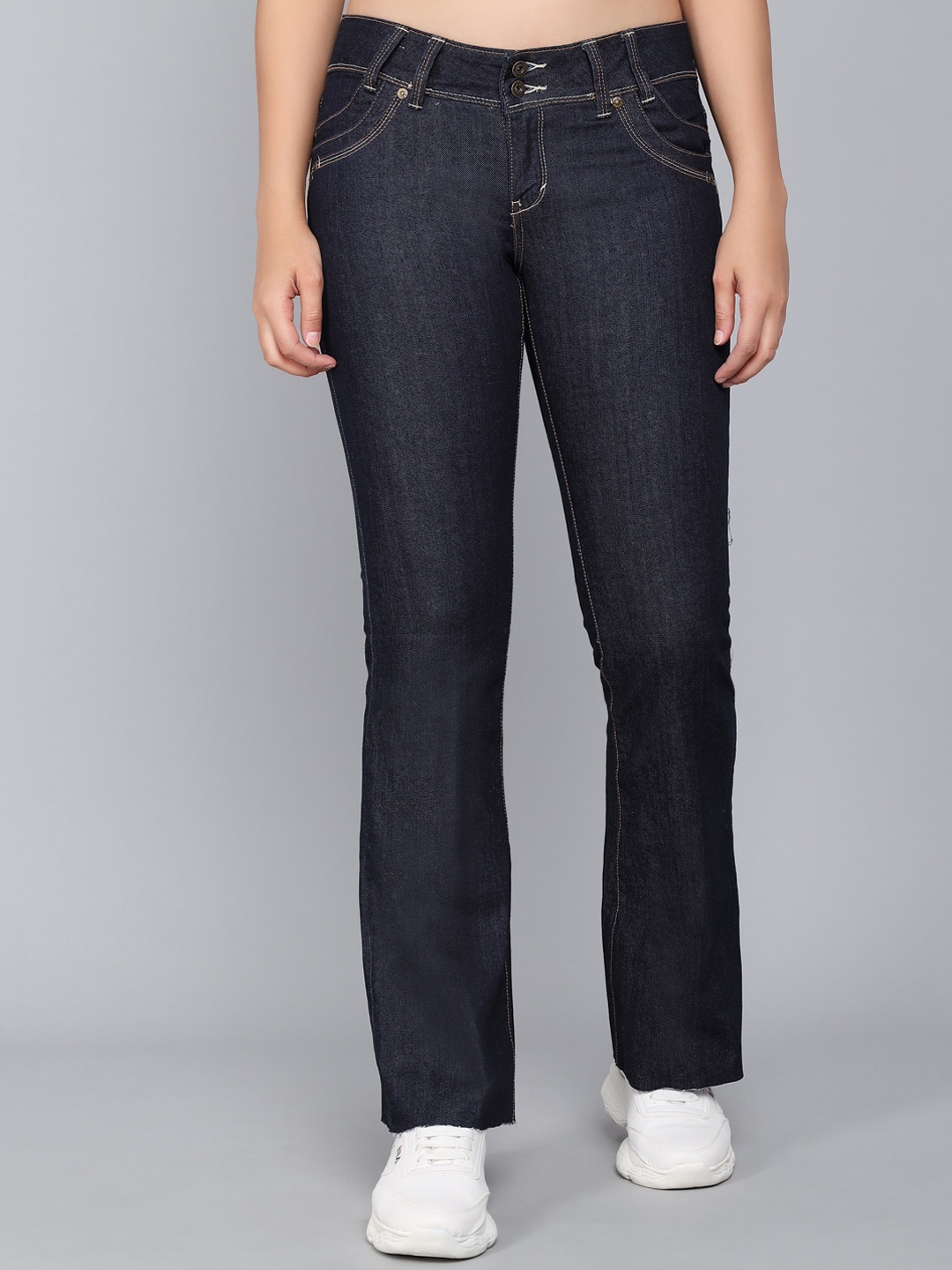 

GUTI Women Mid-Rise Stretchable Relaxed Fit Jeans, Blue