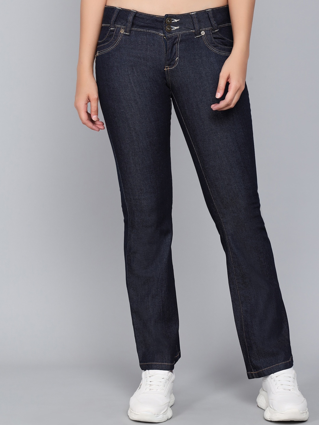 

GUTI Women Mid-Rise Stretchable Relaxed Fit Jeans, Blue