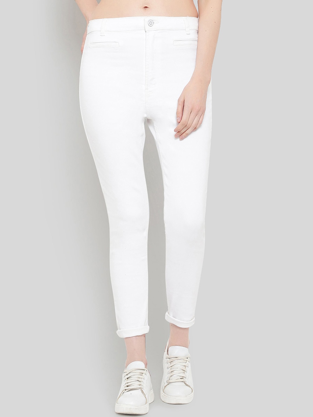 

GUTI Women High-Rise Stretchable Slim Fit Jeans, White