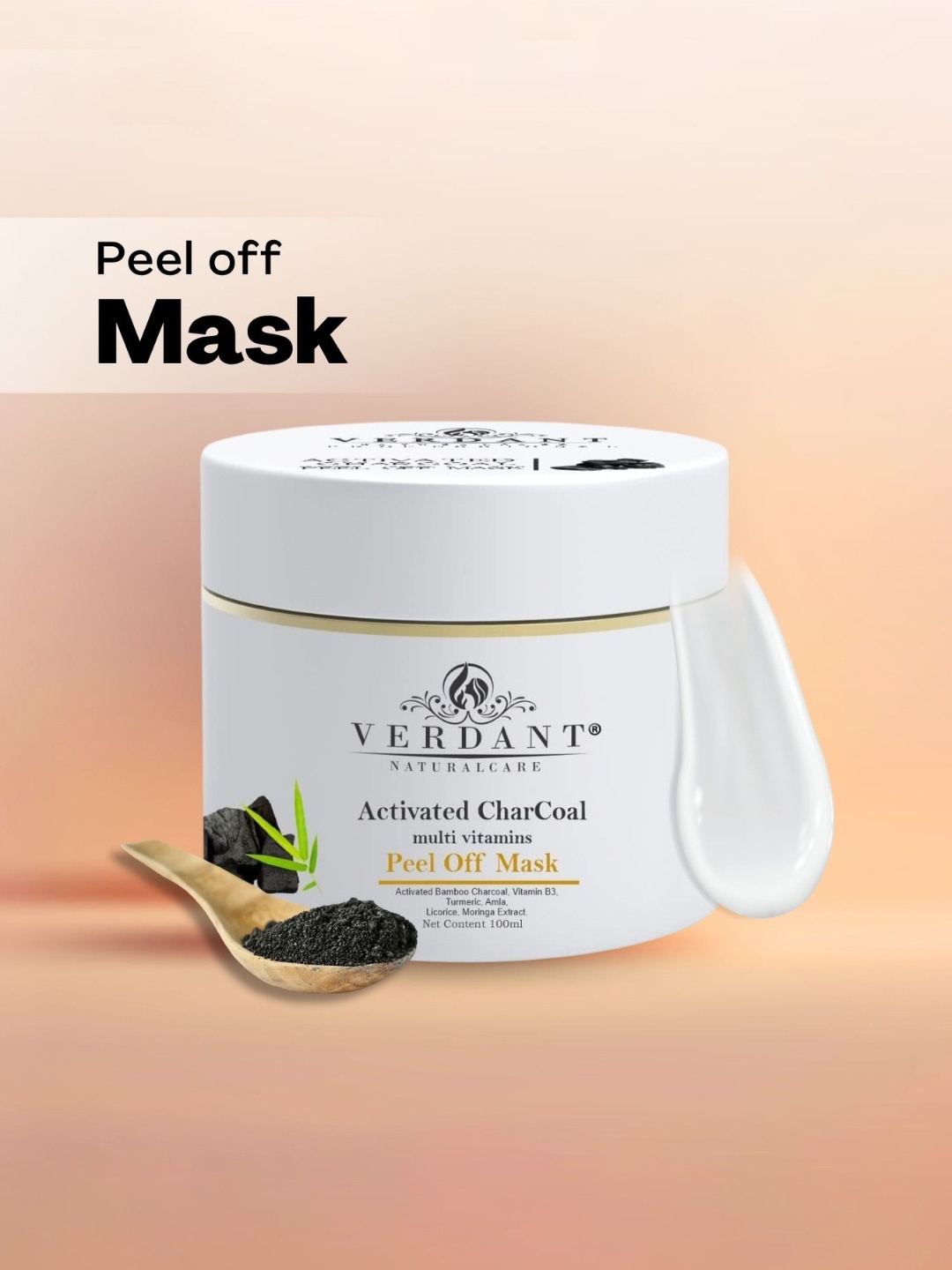 

Verdant Natural Care Activated Charcoal Peel Off Mask - 100 ml, White