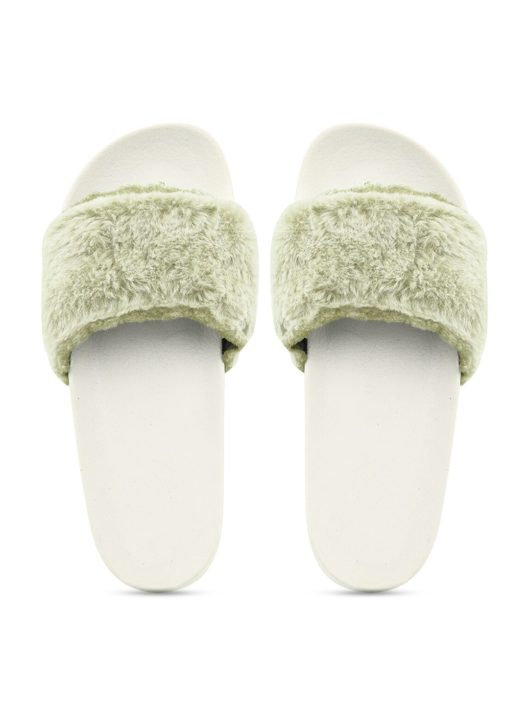

EXTRIMOS Women Fur Comfortable Lightweight Sliders, Sea green