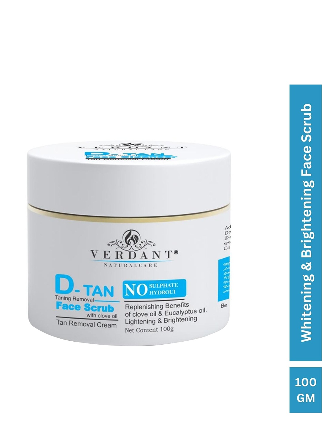 

Verdant Natural Care D-Tan Tan Removal Face Scrub-100 ml, White