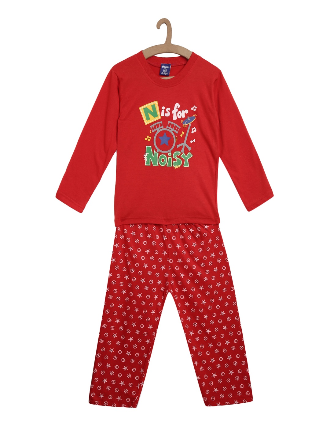 

SWEET ANGEL Red Printed Night Suits