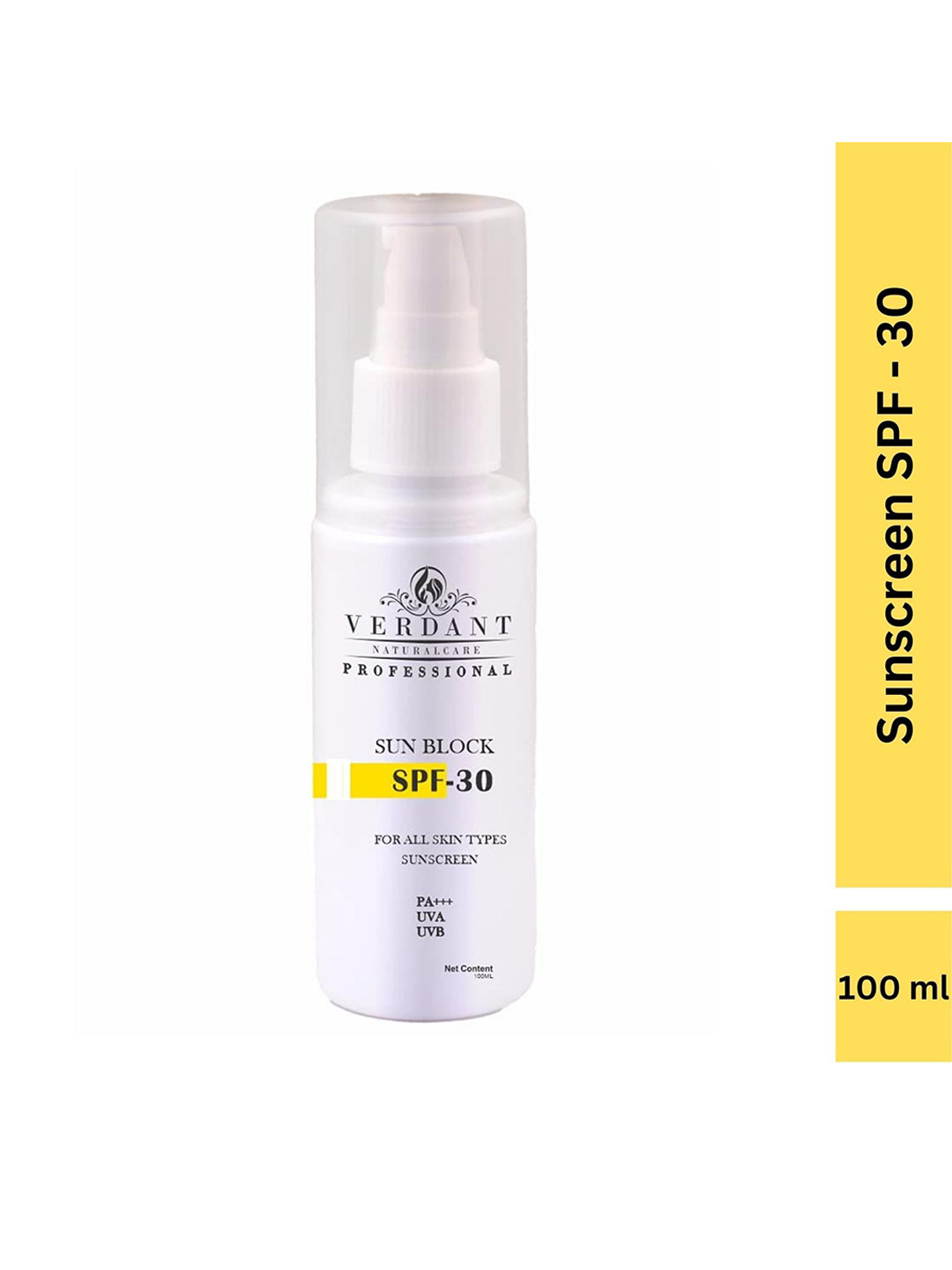 

Verdant Natural Care Sunblock SPF30 Sunscreen Lotion with Aloe Vera - 100ml, White