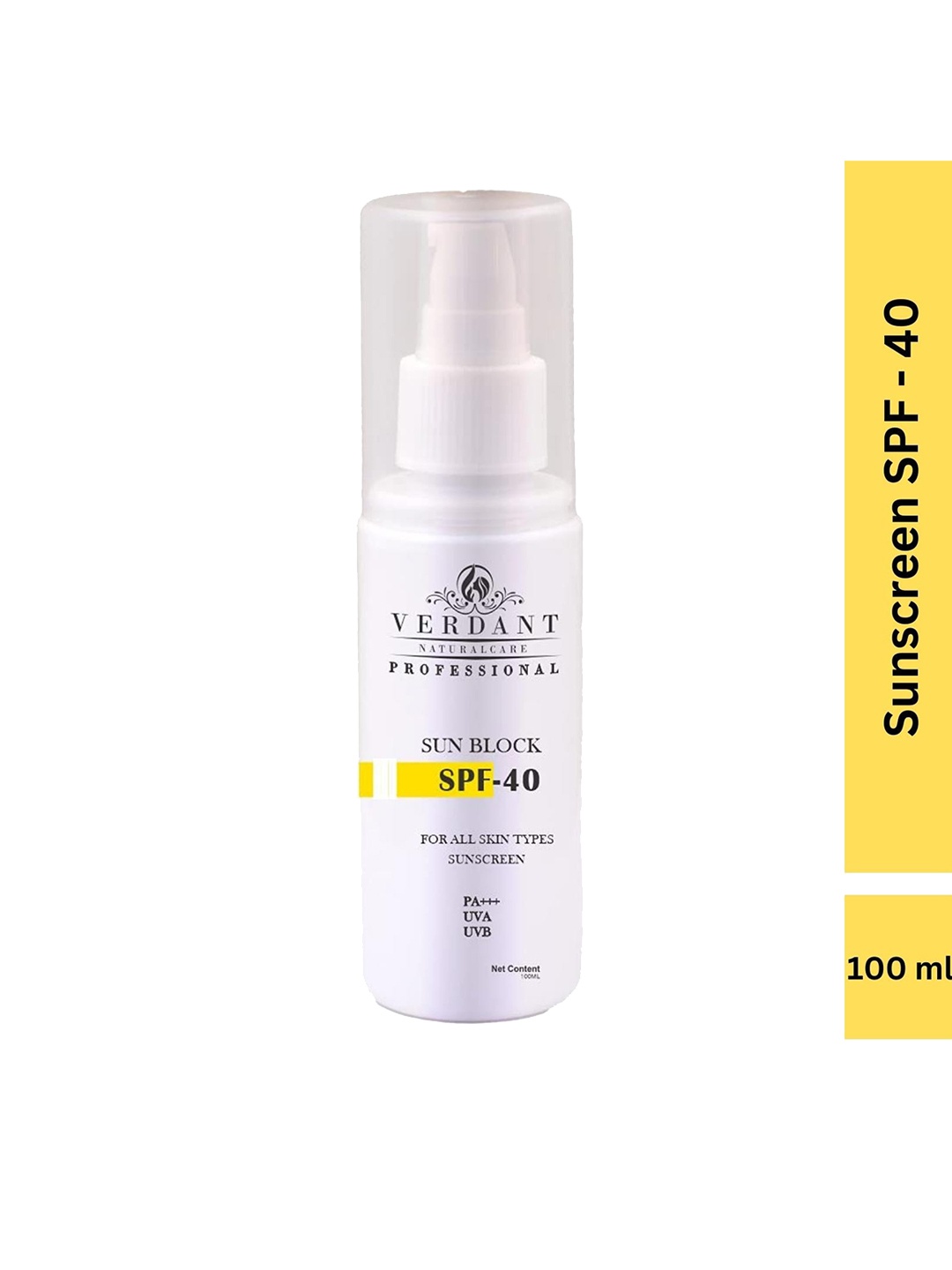 

Verdant Natural Care Sunblock SPF40 Sunscreen Lotion with Aloe Vera - 100ml, White