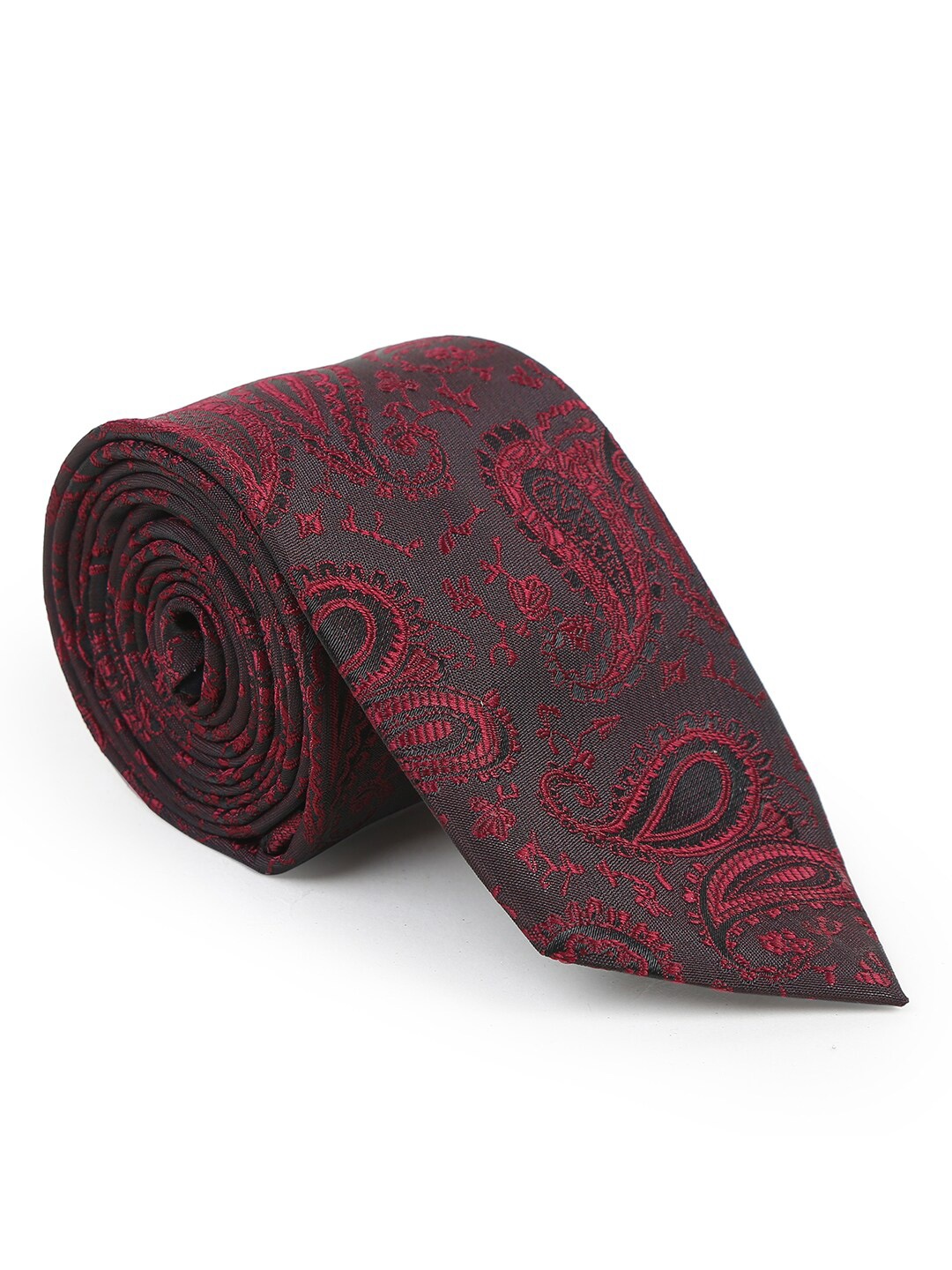 

Hashburys Men Woven Design Microfabric Broad Tie With Matching Pocket Square, Brown