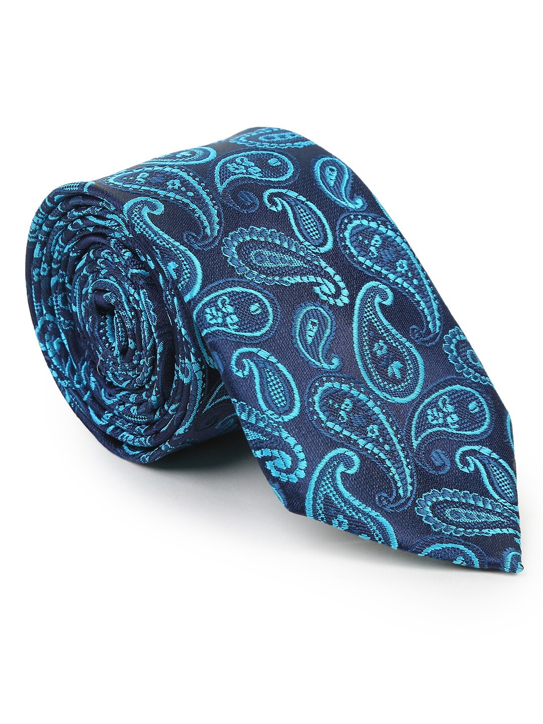 

Hashburys Men Woven Design Microfabric Broad Tie With Matching Pocket Square, Blue