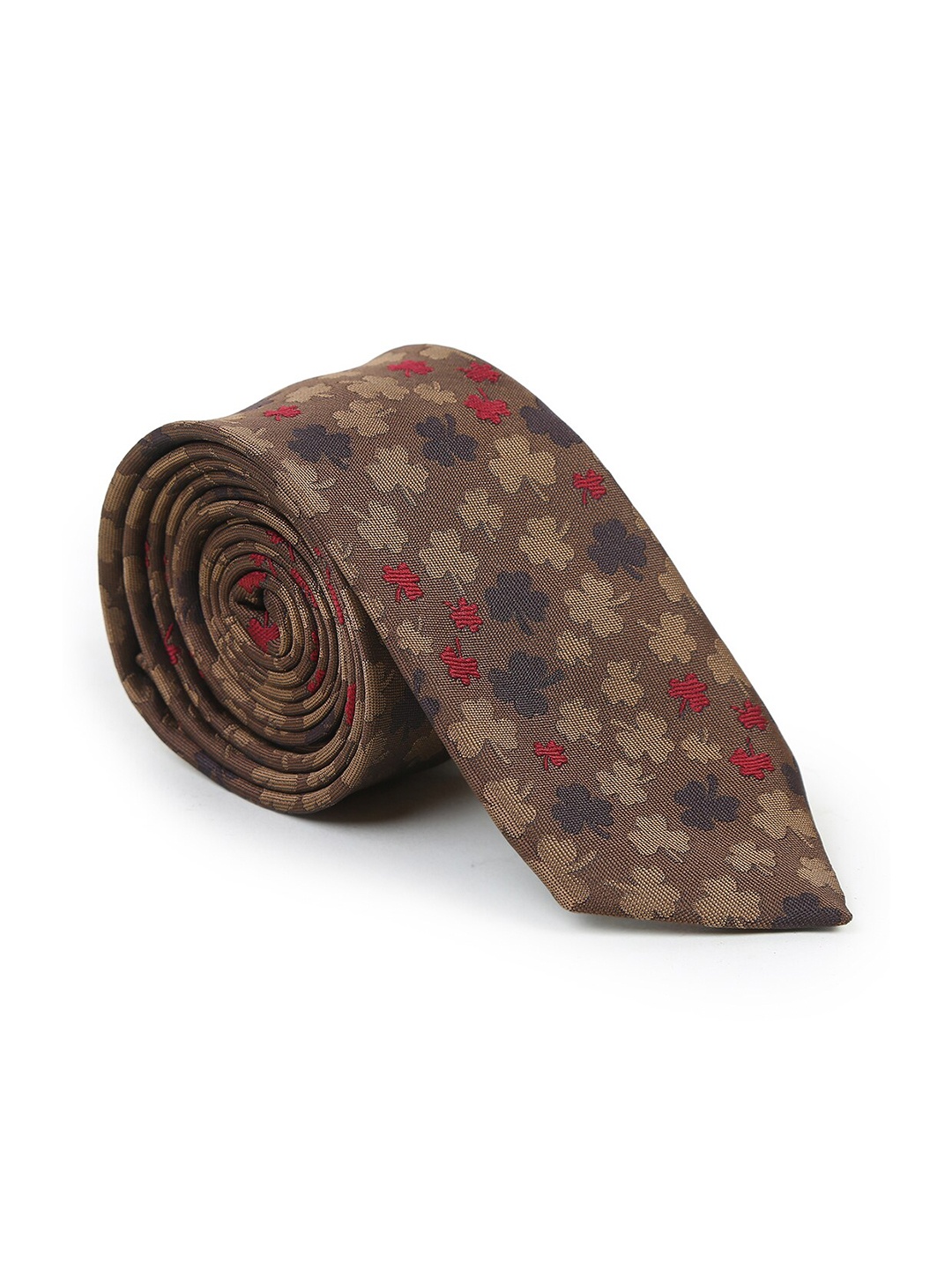 

Hashburys Men Woven Design Microfabric Broad Tie With Matching Pocket Square, Brown