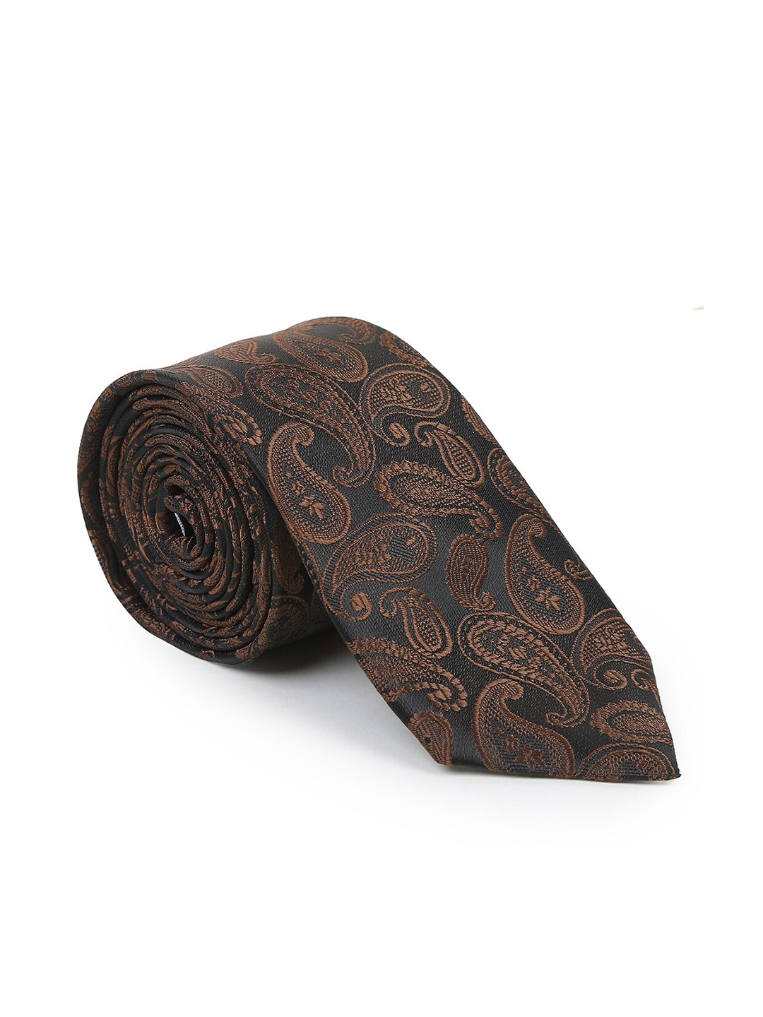 

Hashburys Men Woven Design Broad Tie With Matching Pocket Square, Brown