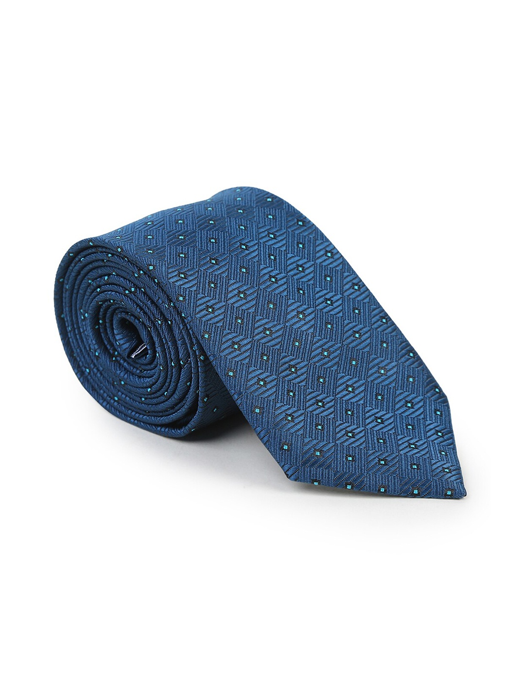 

Hashburys Men Woven Design Broad Tie With Matching Pocket Square, Teal