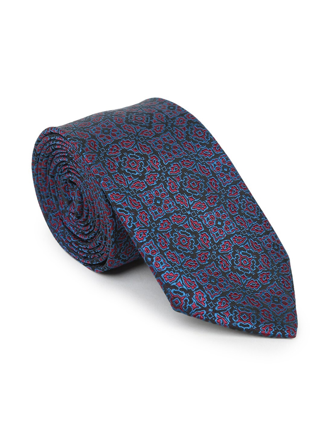 

Hashburys Men Woven Design Broad Tie With Matching Pocket Square, Navy blue