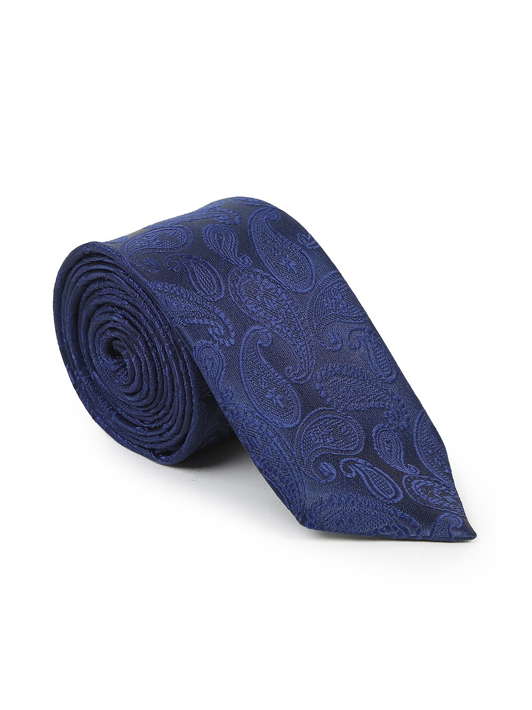 

Hashburys Men Woven Design Broad Tie With Matching Pocket Square, Navy blue