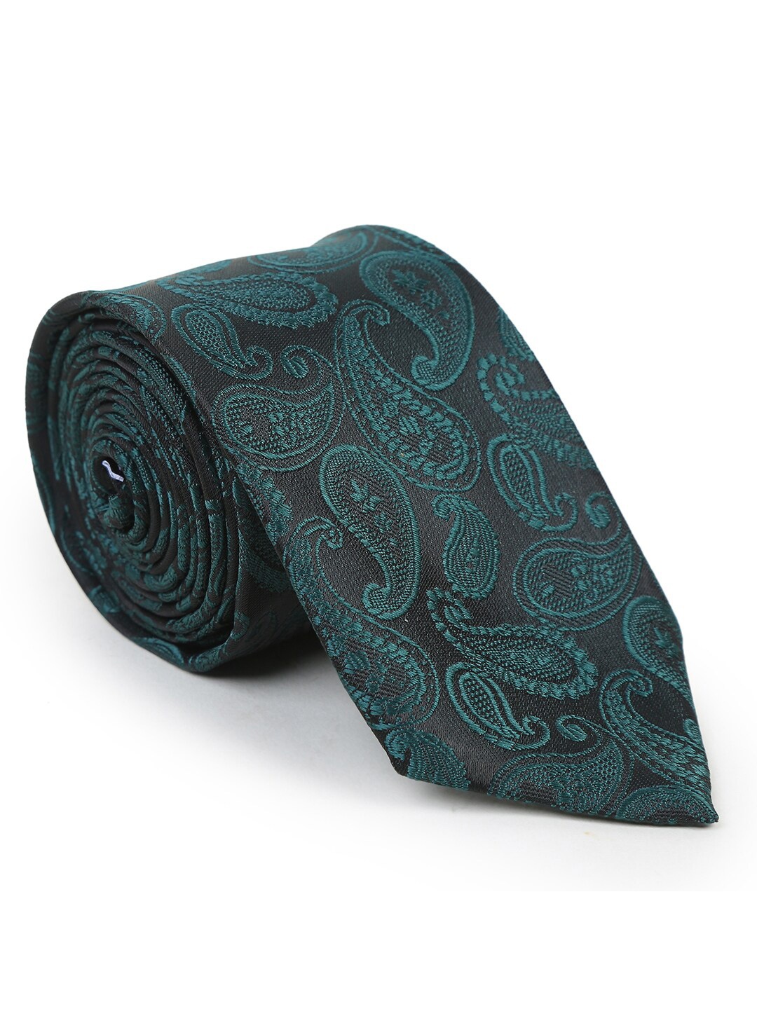

Hashburys Men Woven Design Broad Tie With Matching Pocket Square, Green